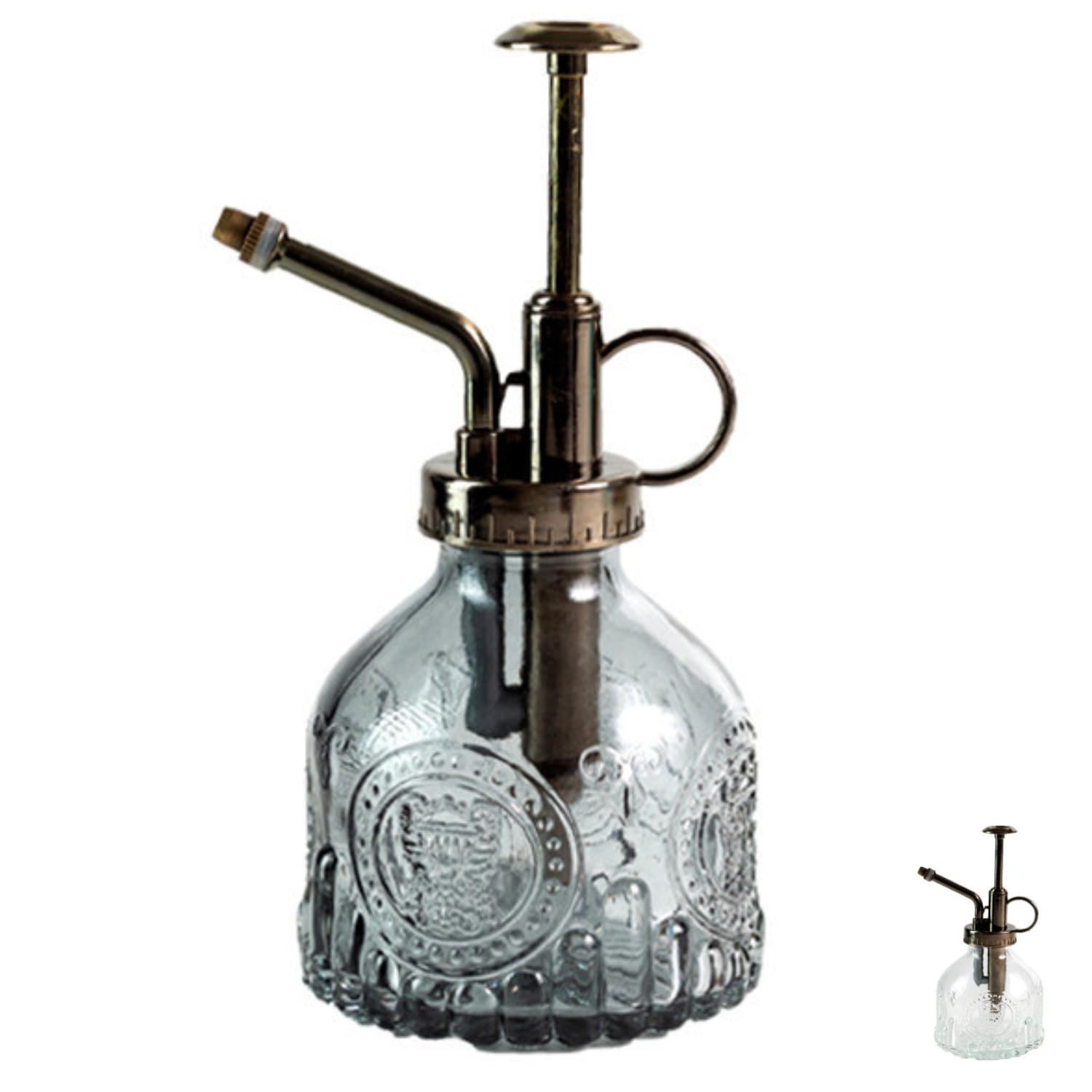 【送料無料】アンティーク調 スプレーボトル 200 ブロンズノズル 色：スモーク・200、サイズ：200 ml