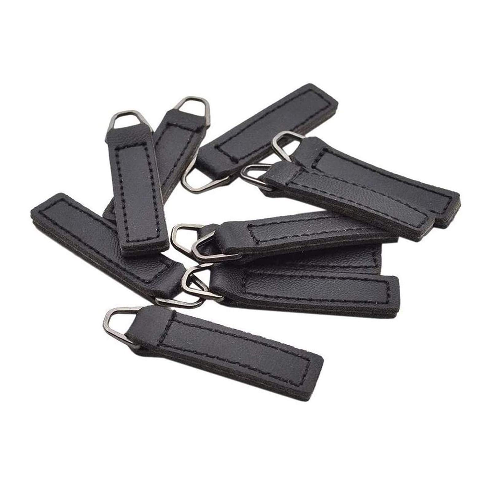 【送料無料】10個セット交換部品 パー レザー製 ジッパー ツ 革ファスナーの引き手 ジッパーチャームタ..