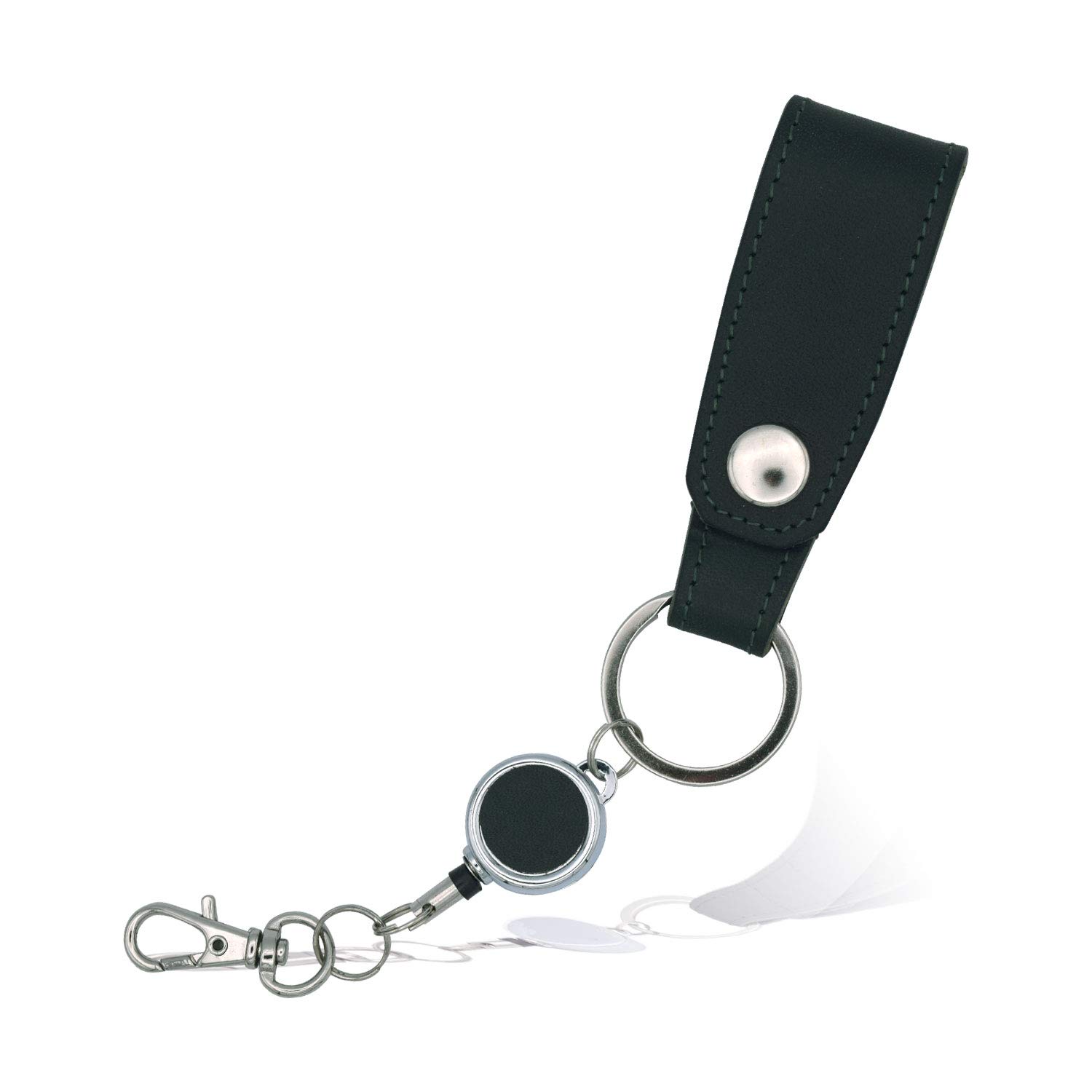 【送料無料】[FRANCK ROSSINI] 【イタリア TEMPESTI社製】下町 の お財布 屋さんが作った 牛革 リール付き キーリング キーホルダー シリアルナンバー入り証明書付き 色：グリーン、サイズ：S