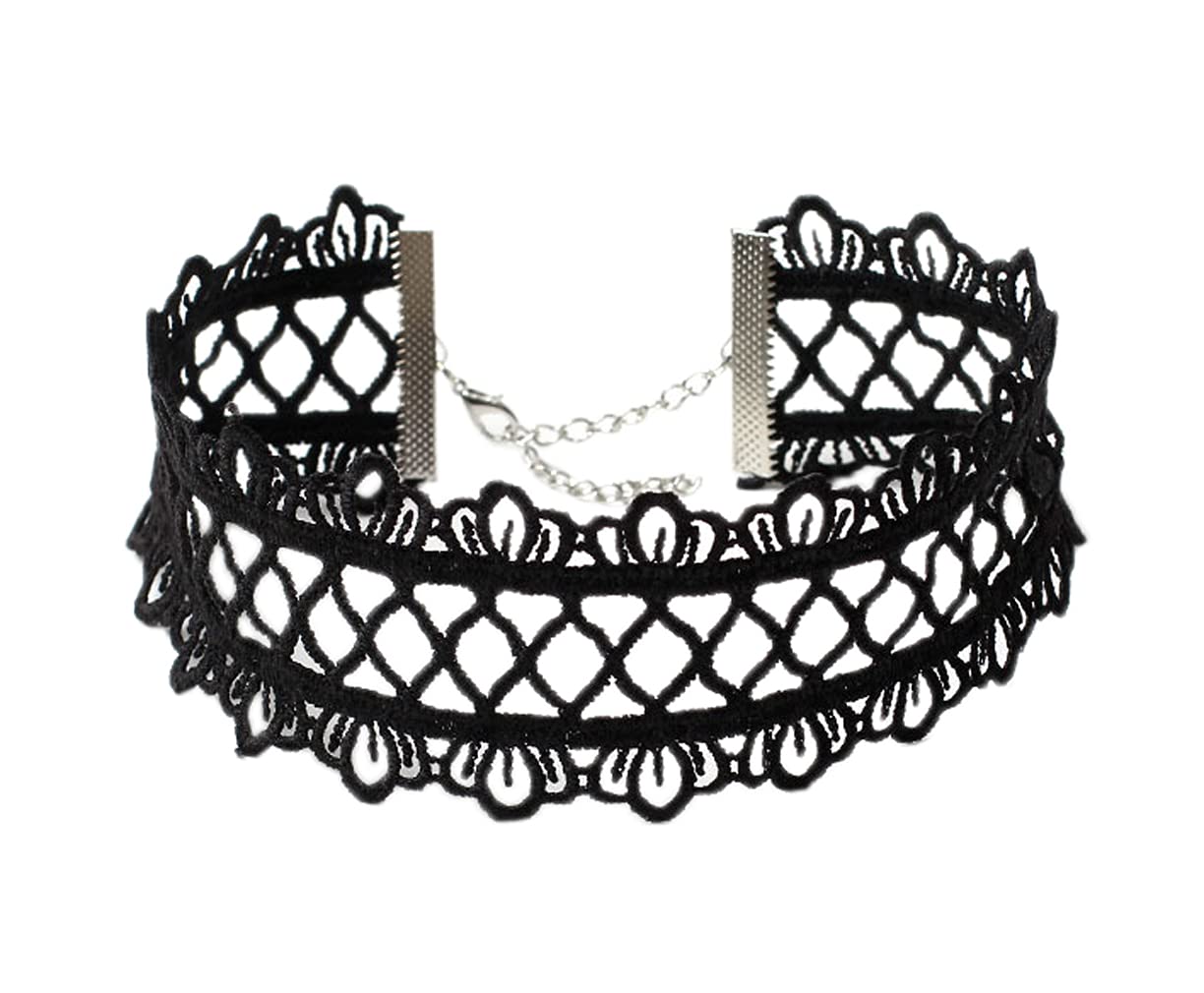 【送料無料】VPbao レース チョーカー 太め レディース ネックレス レトロ アクセサリー 透かし彫り