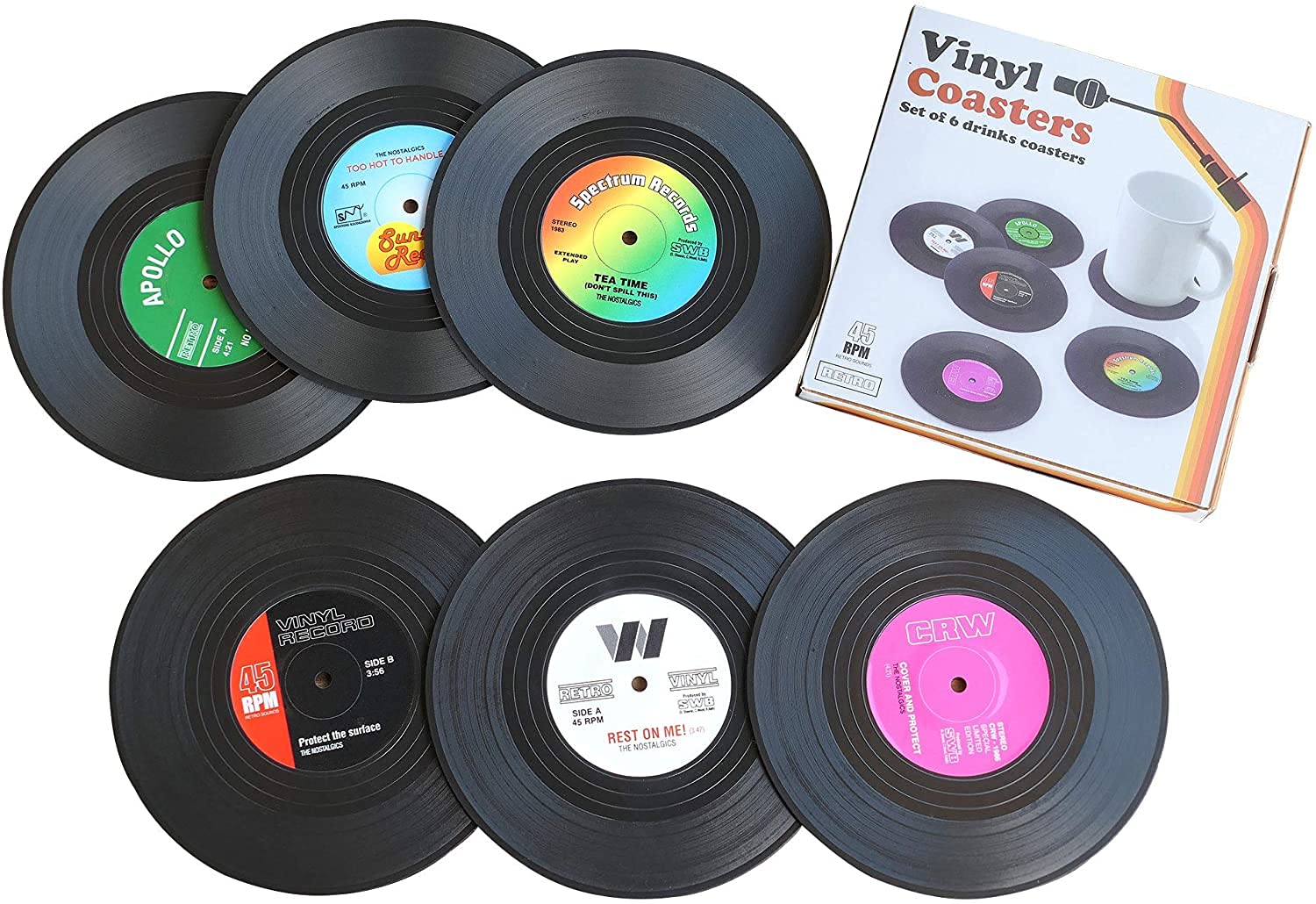 【送料無料】[カロカック]レコードコースター シリコン おしゃれ シリコンコースター コップ用マット ..