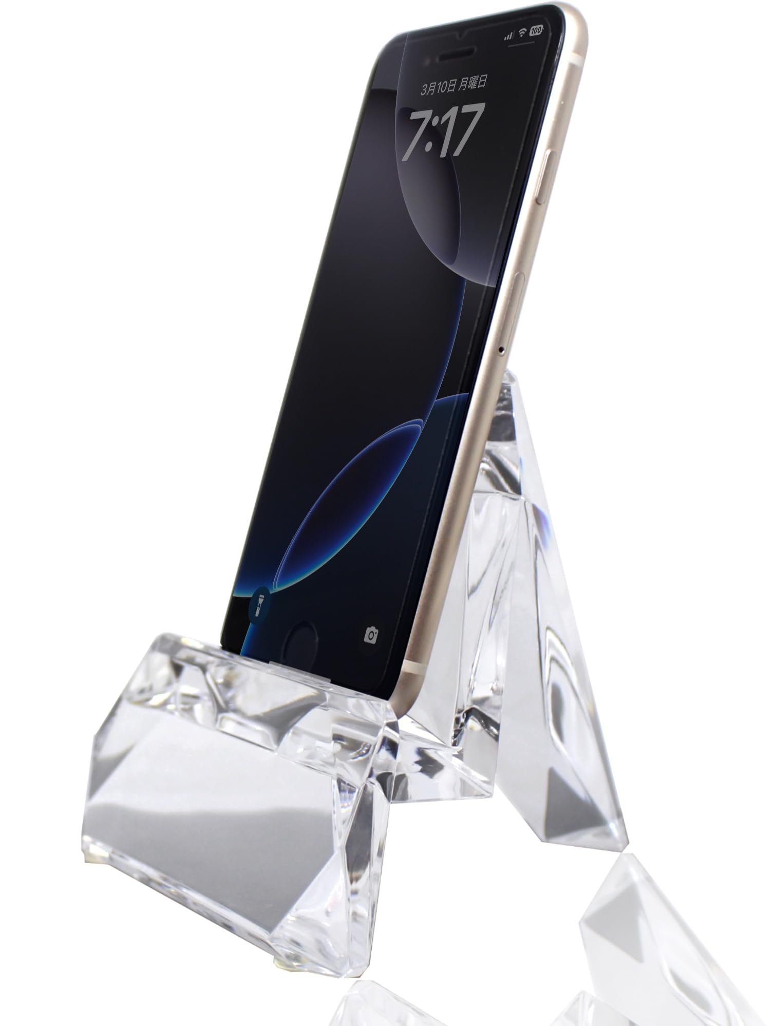 【送料無料】GemRich スマホスタンド スマホホルダー タブレットスタンド 充電スタンド おしゃれ アクリル 色：透明