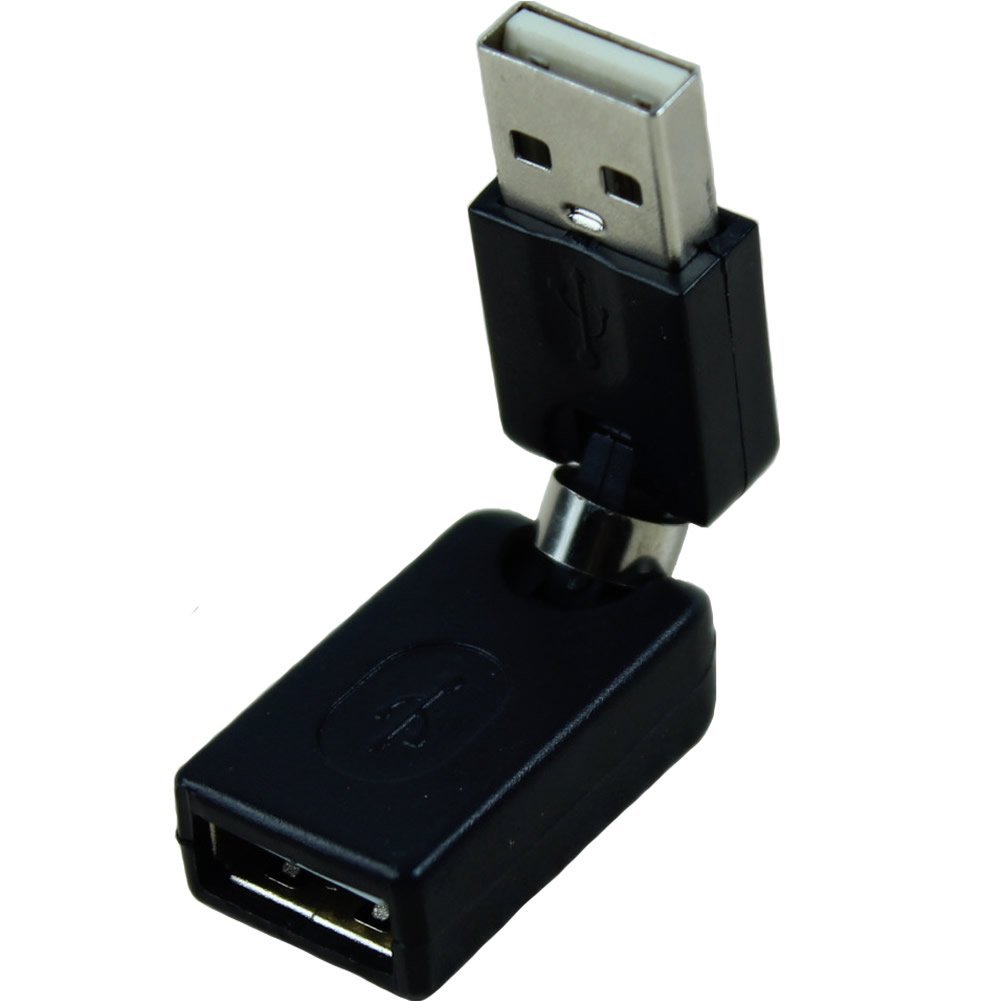 【送料無料】Oikabio 黒のUSB 2.0オス-USBメス 360度回転角度の拡張アダプター 色：ブラック