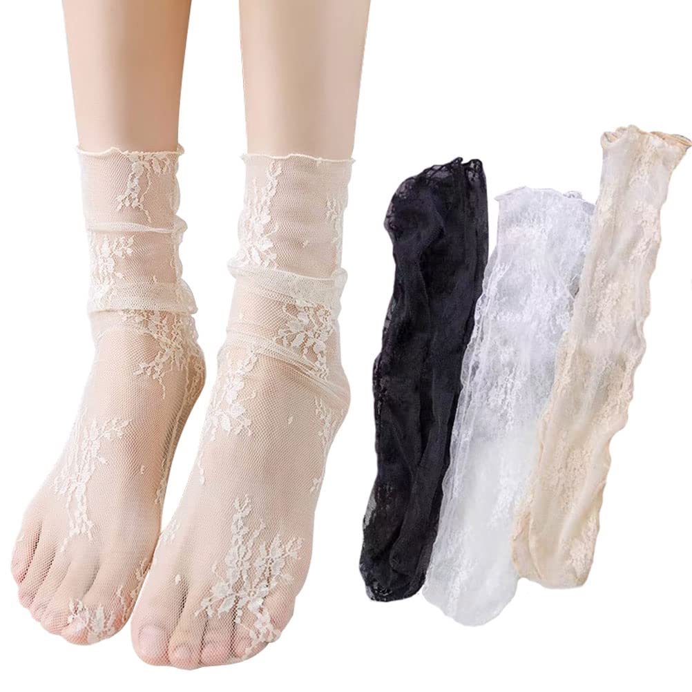 【送料無料】[eigenn] 総レース ソックス レディース 靴下 女子 レースソックス キッズ ジュニア 高校..