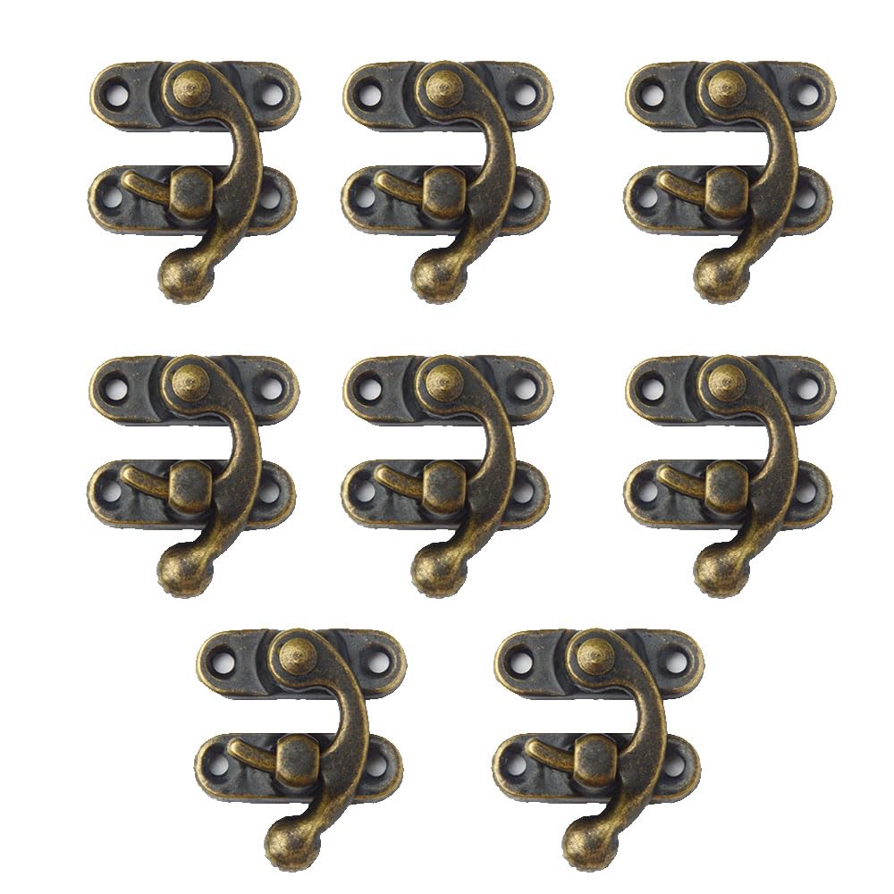 【送料無料】8個ロック 打掛 金具 コーナー南京錠掛ボックスラッチ用アクセサリーケースDIY金具用木箱..