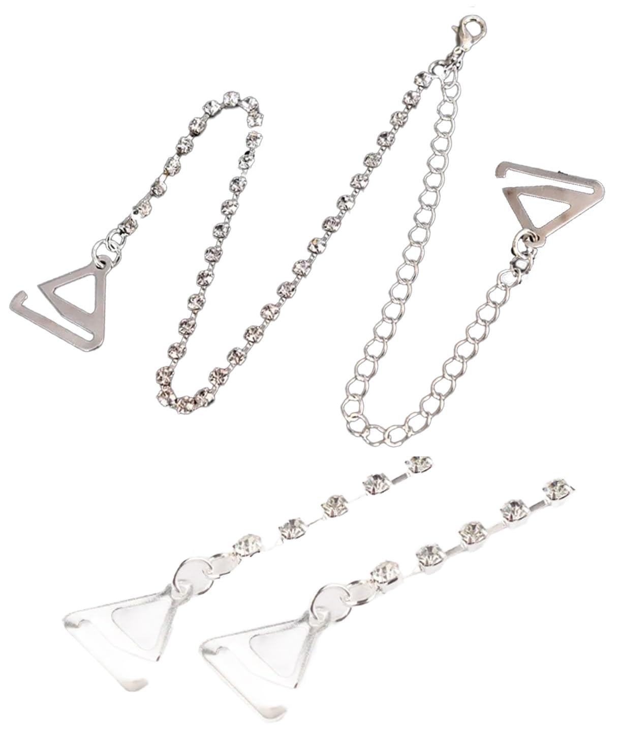 【送料無料】[S.fields.inc] ブラストラップ ランジェリーストラップ 金具 肩ずれ防止 ブラジャー肩紐 色：シルバー、サイズ：Free Size