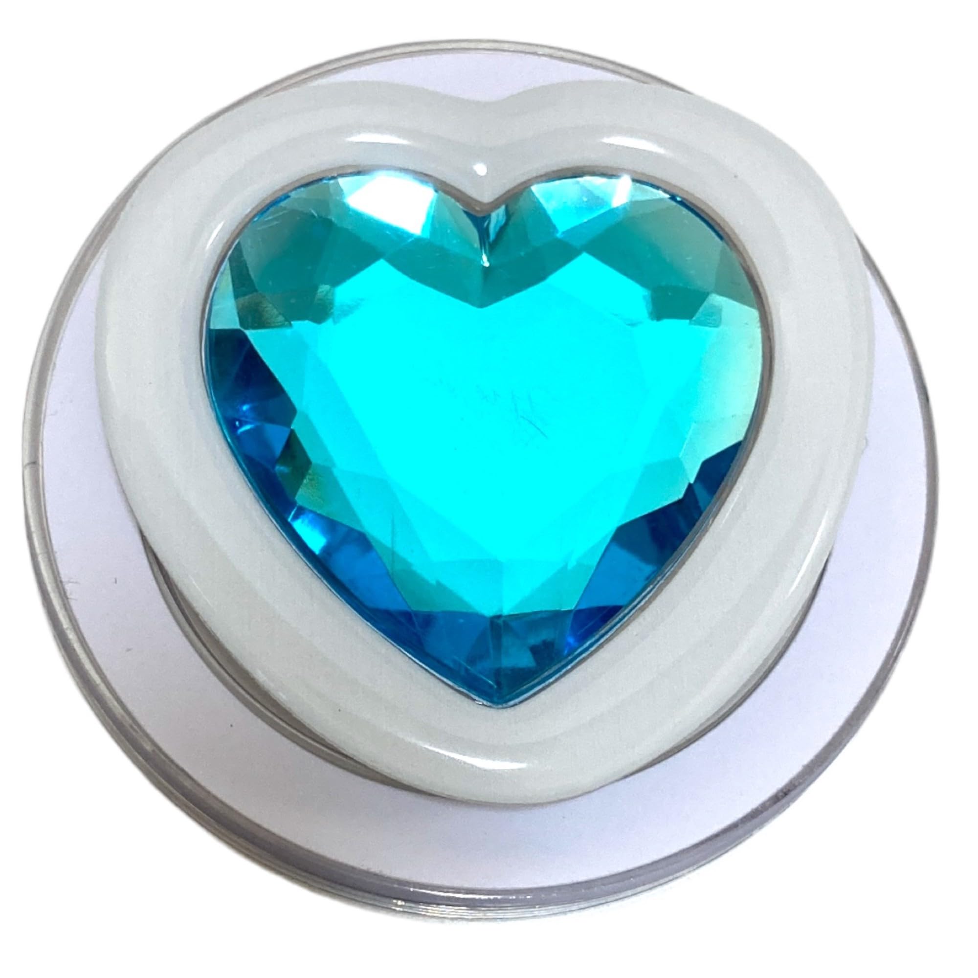 【送料無料】ビジュー ジュエル ハート キラキラ MagSafe対応 磁力吸着 マグネット 粘着式 両面テープ 折りたたみスマホグリップ ソケッツ 韓国 スマホリング リング スタンド グリップトック バンカーリング スマホ 落 色：ブルー×ホワイト・マグネット、サイズ：FREE