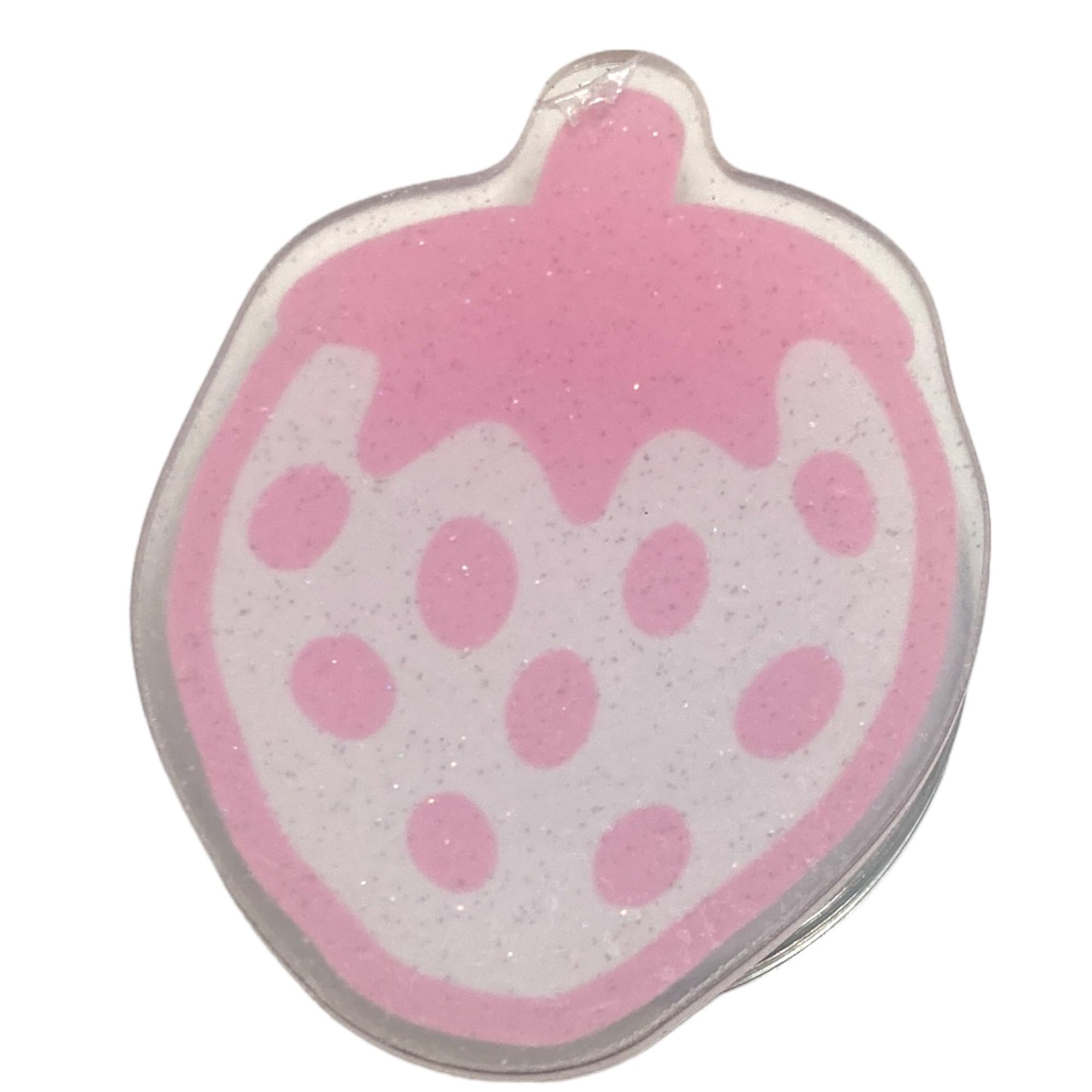 【送料無料】キラキラモチーフ MagSafe用 折りたたみスマホグリップ ソケッツ 韓国 スマホリング リング スタンド グリップトック iphone リング スマホ 落下防止 携帯リング グリップ かわいい ストロベリー スター ハー 色：いちご・ピンク・マグネット、サイズ：FREE