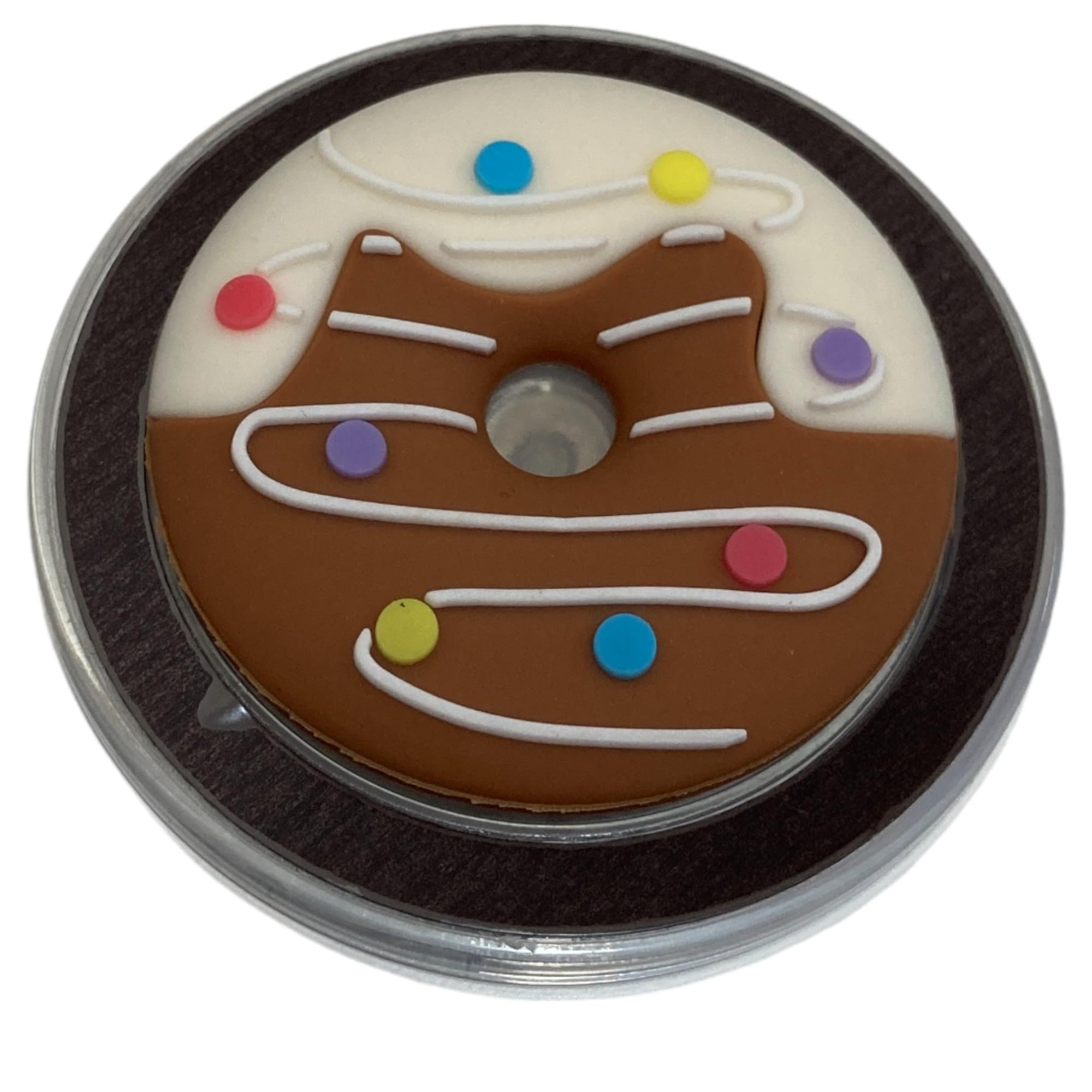 【送料無料】MagSafe対応 ドーナツ 折りたたみスマホグリップ ソケッツ マイクロファイバークロス付 韓国 スマホリング リング スタンド グリップトック iphone リング スマホ 落下防止 携帯リング グリップ かわいい ド 色：ホワイト×チョコ・マグネット、サイズ：FREE