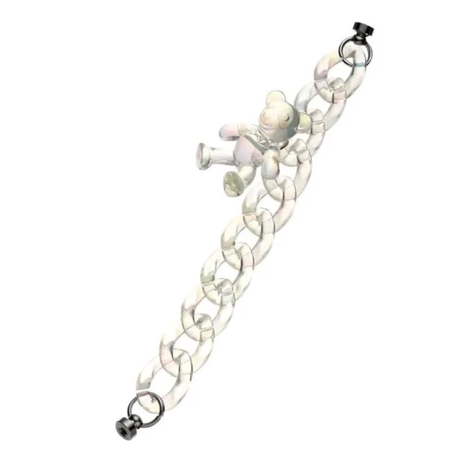 【送料無料】[grandslamEX] くま ベア クリア チェーン キーリングハンガー スマホチャーム マイクロフ..