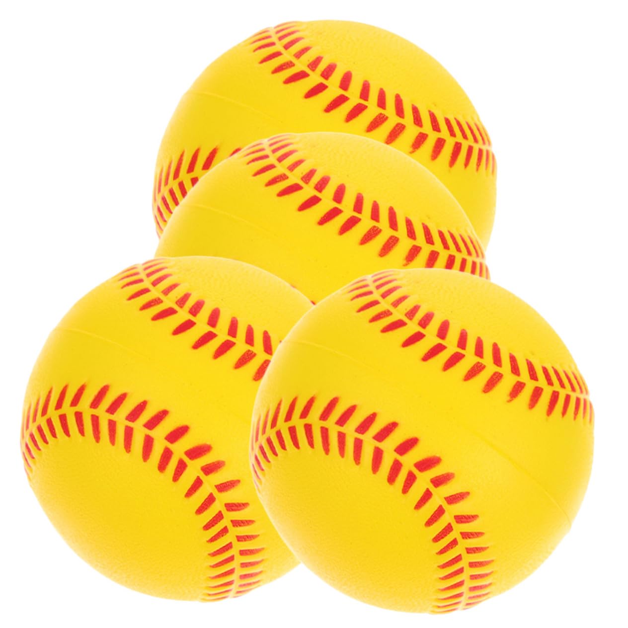 【送料無料】スポンジ軟式ボール 4個セット 子供・学生向け野球練習球 軽量で柔らかい 室内外対応 打撃..