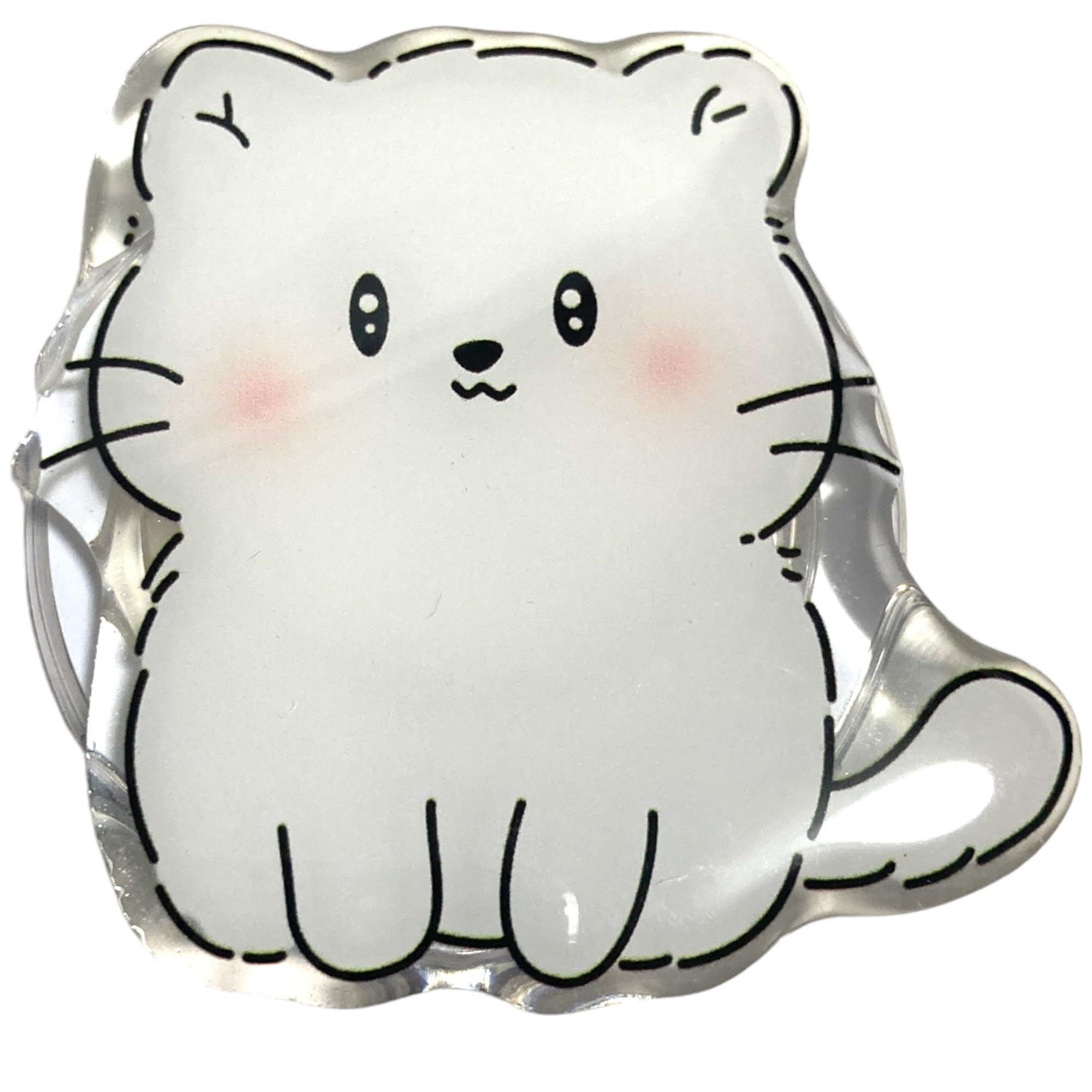 【送料無料】白猫 磁力吸着 マグネット 折りたたみスマホグリップ ソケッツ 韓国 スマホリング スタン..