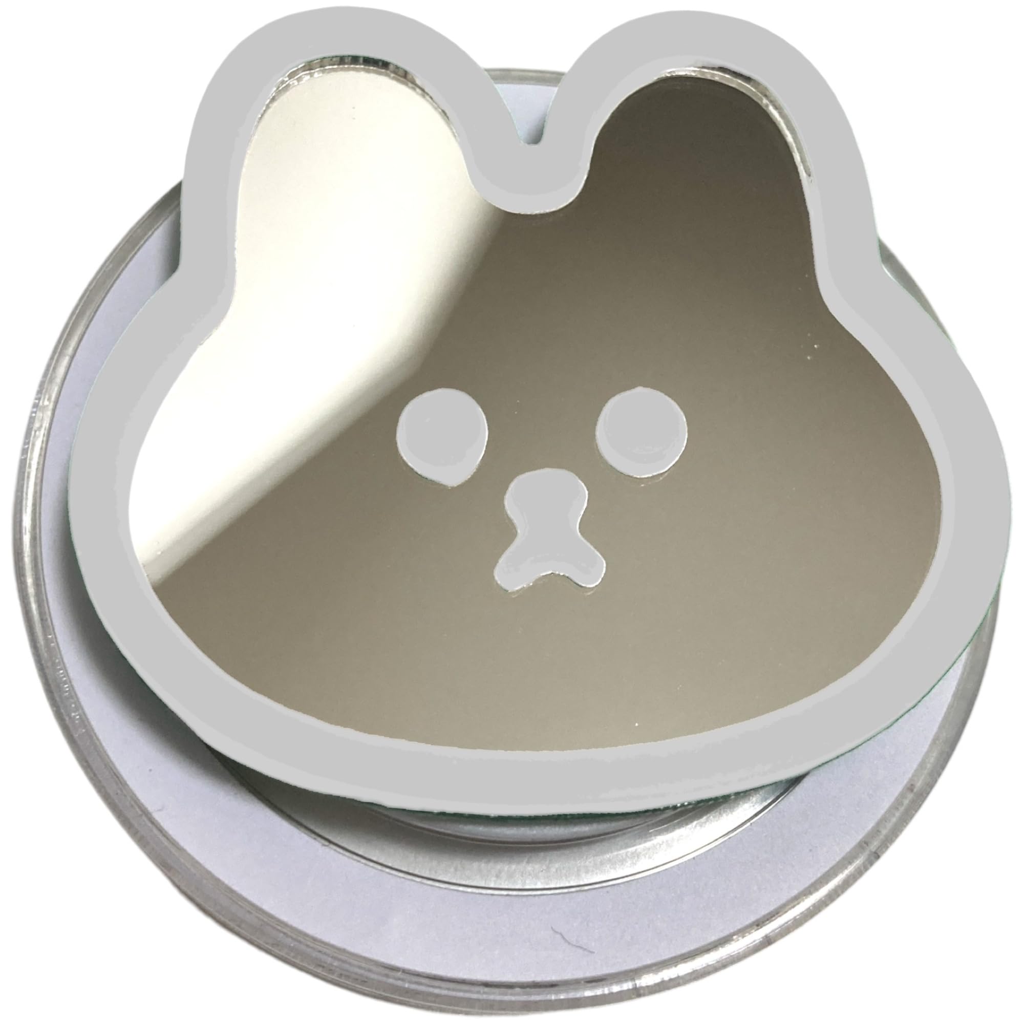 【送料無料】ラビット うさぎ ミラー 鏡 MagSafe対応 磁力吸着 マグネット 粘着式 両面テープ 折りたたみ スマホグリップ ソケッツ 韓国 スマホリング リング スタンド グリップトック バンカーリング スマホ 落下防止 携帯リン 色：ホワイト・マグネット、サイズ：FREE
