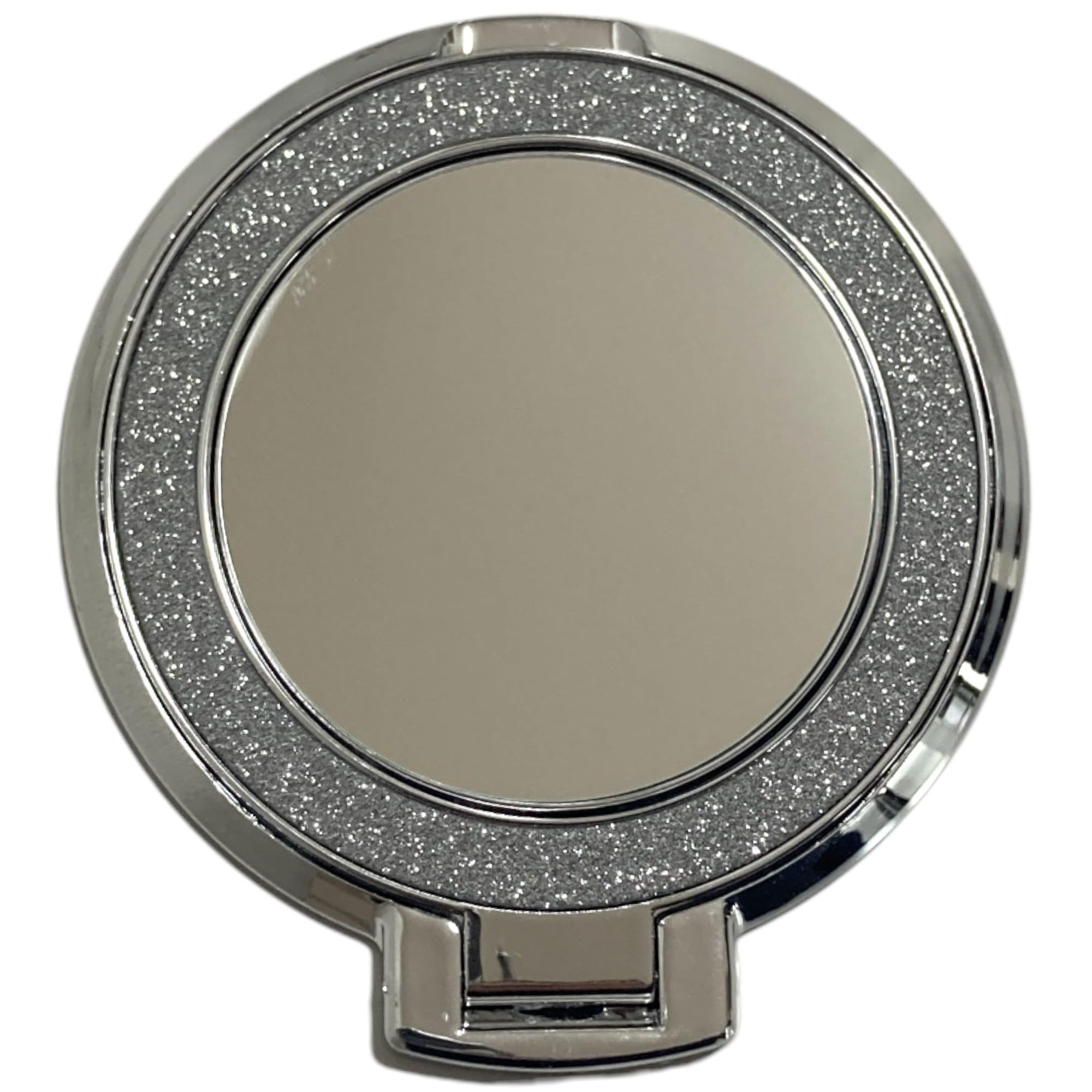 【送料無料】ラメ ミラー スマホリング 粘着式 バンカーリング マグネット 落下防止 携帯リング 縦 横 スマホスタンド 機能 角度調整可能 コンパクト オシャレiPhone/Android 各種他対応 色：シルバー