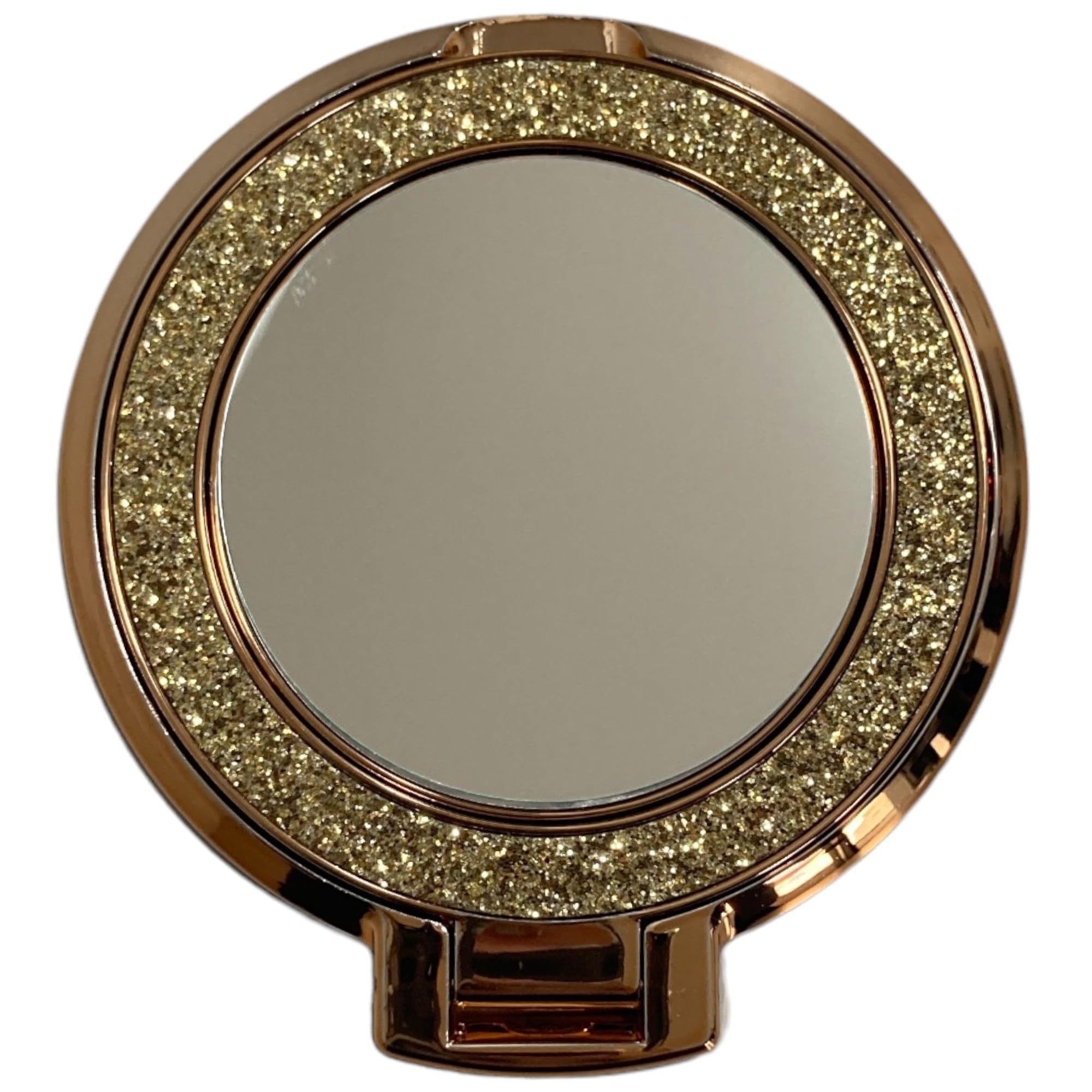 【送料無料】ラメ ミラー スマホリング 粘着式 バンカーリング マグネット 落下防止 携帯リング 縦 横 スマホスタンド 機能 角度調整可能 コンパクト オシャレiPhone/Android 各種他対応 色：ゴールド