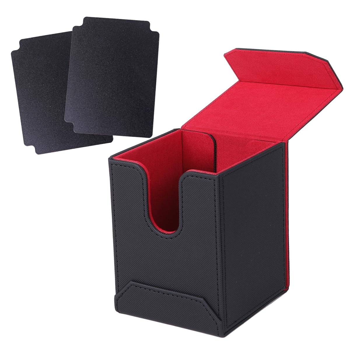 【送料無料】Bellevue デッキケース トレカケース カードセパレーター マグネット ポケカ スリーブ対応 色：レッド