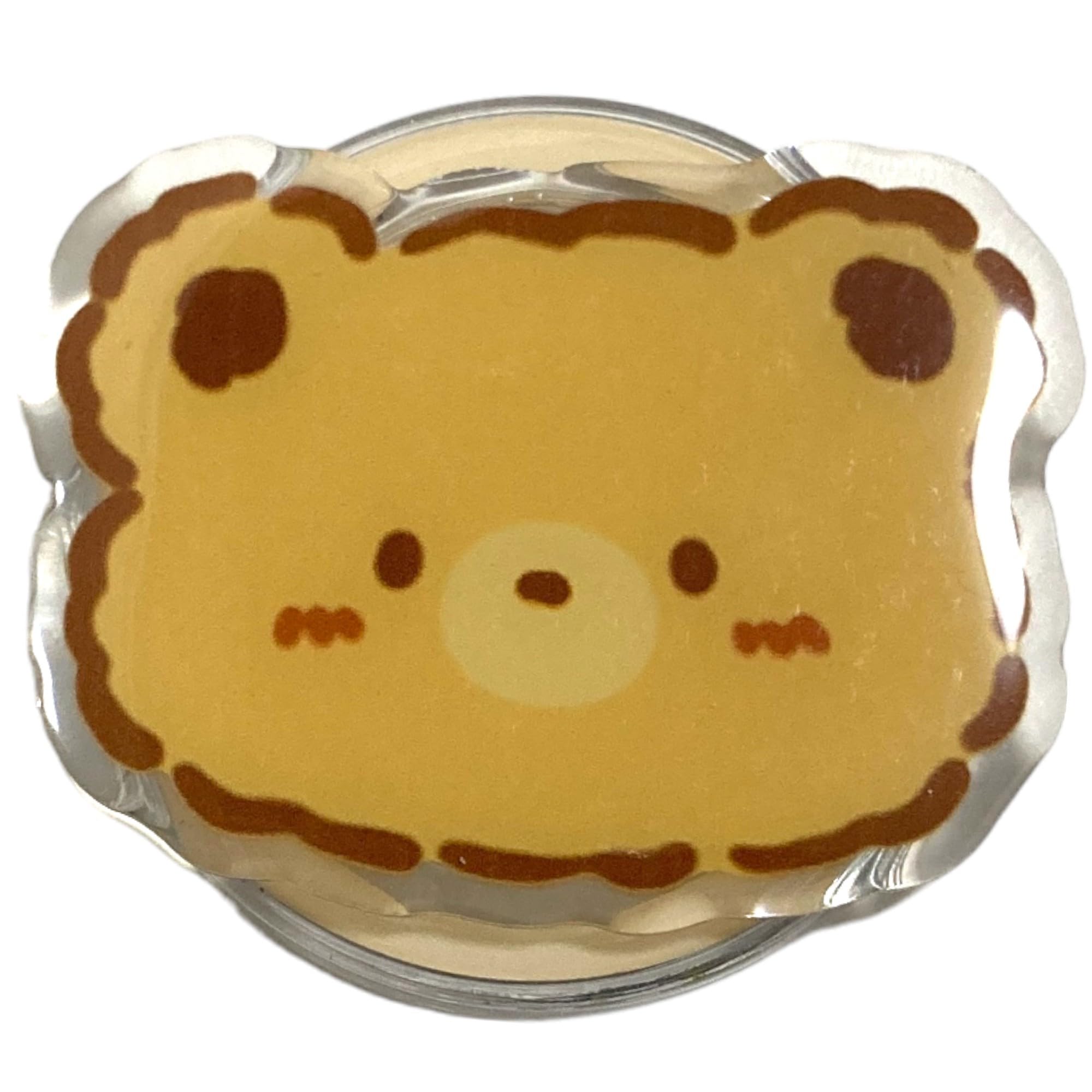 【送料無料】ふんわり アニマル キャラクター イラスト スマホグリップ 磁力吸着 マグネット グリップトック モチーフ おもしろ カラフル かわいい スマホスタンド バンカーリング GRIPTOK 落下防止 カスタム ペア ユニーク 韓国 動 色：くま2・マグネット、サイズ：FREE