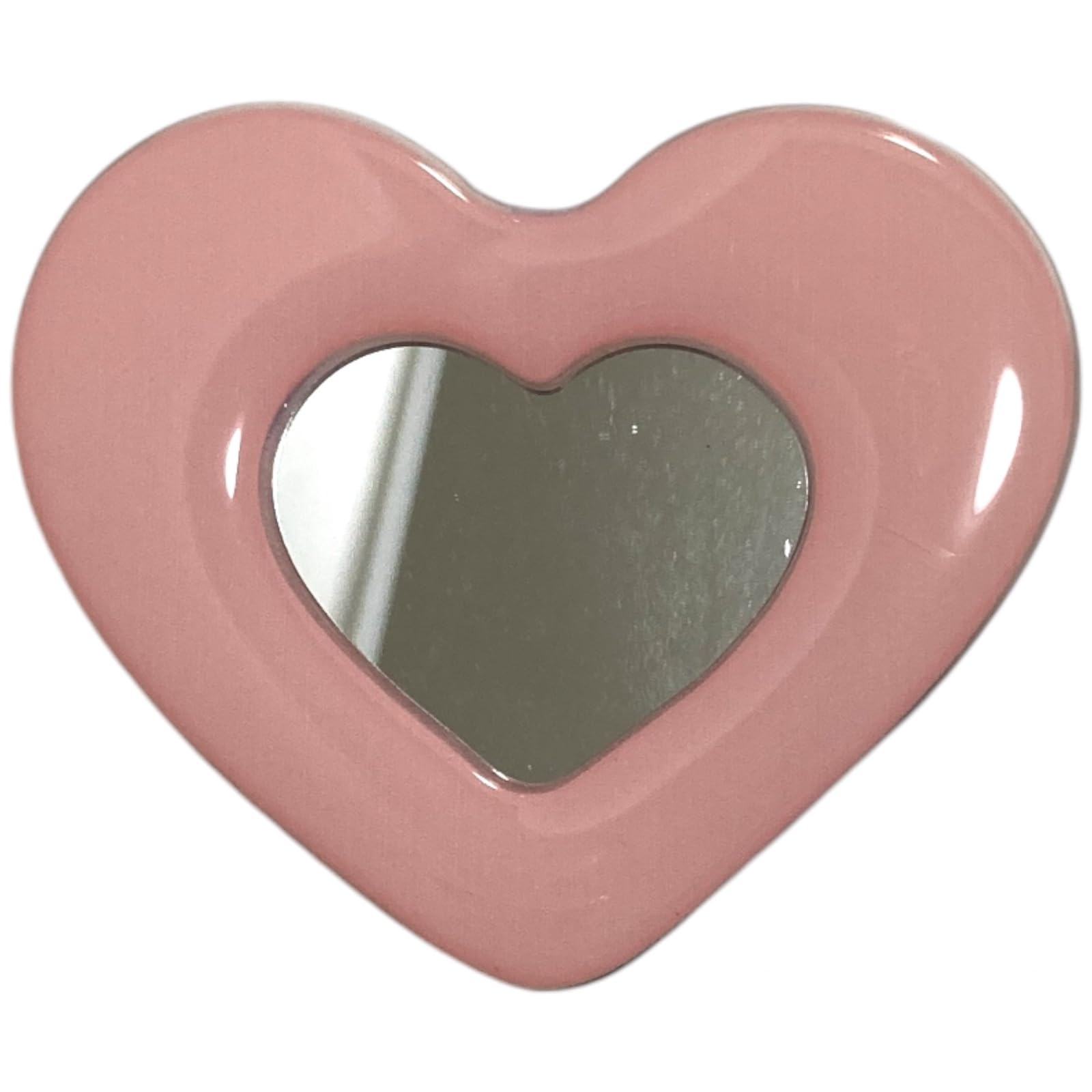 【送料無料】ハートミラー シェイプミラー 磁力吸着 マグネット 両面テープ 折りたたみスマホグリップ ソケッツ 韓国 スマホリング リング スタンド グリップトック バンカーリング スマホ 落下防止 携帯リング かわいい 色：ピンクハート・両面テープ、サイズ：FREE