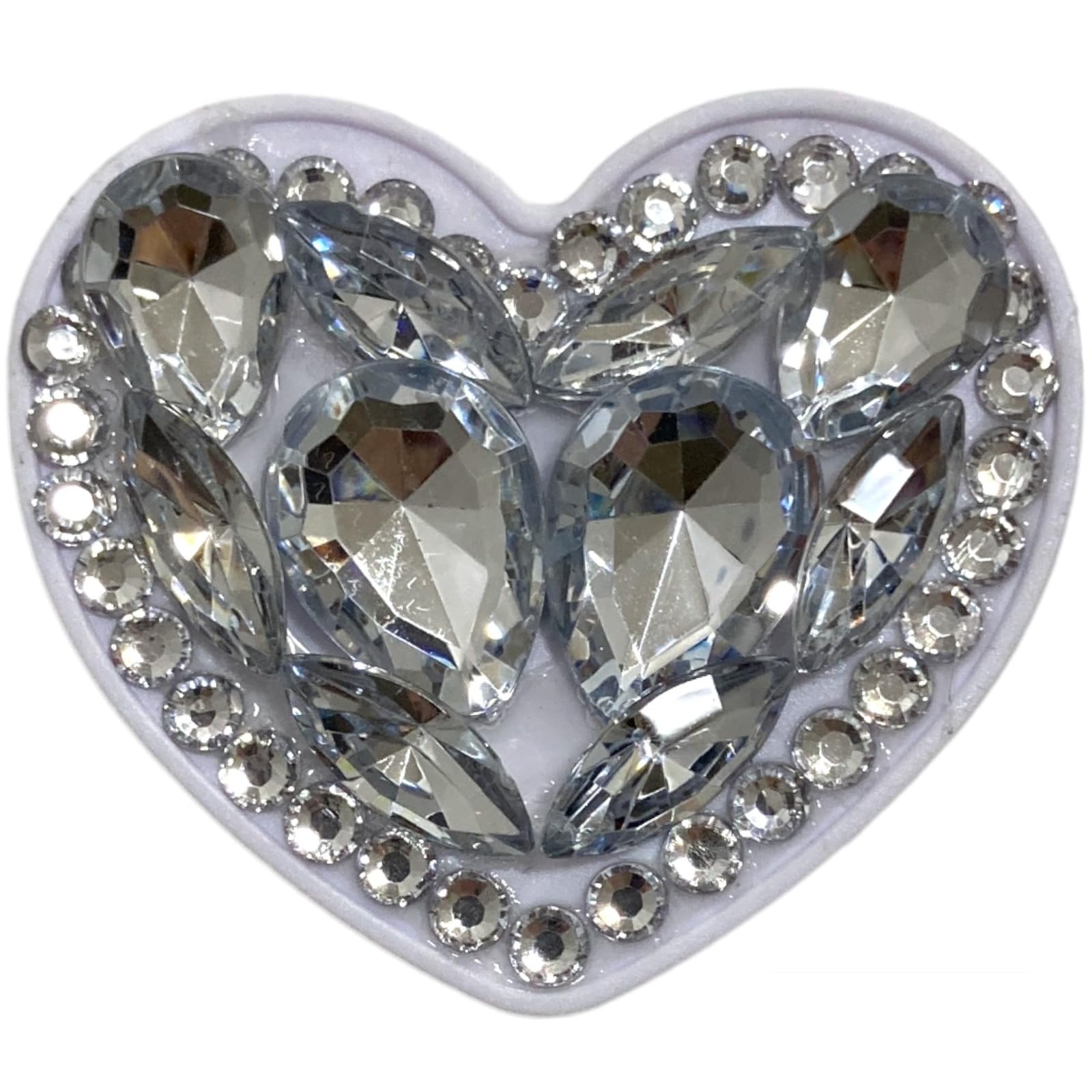 【送料無料】キラキラ ビジュー ハート ダイヤモンド 折りたたみスマホグリップ ソケッツ 韓国 スマホリング リング スタンド グリップトック バンカーリング スマホ 落下防止 携帯リング グリップ かわいい 色：ホワイト・両面テープ、サイズ：FREE