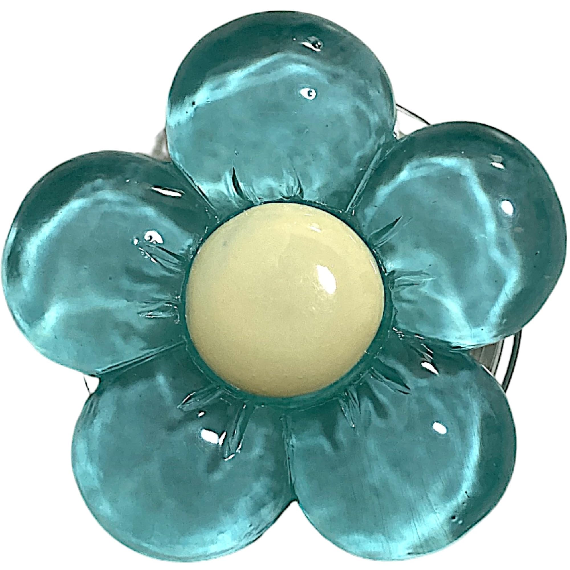 【送料無料】ぷっくりフラワー 磁力吸着 マグネット 折りたたみスマホグリップ ソケッツ 両面テープ 韓国 スマホリング リング スタンド グリップトック バンカーリング スマホ 落下防止 携帯リング グリップ 立体 光沢 花 かわい 色：ブルー・両面テープ、サイズ：FREE