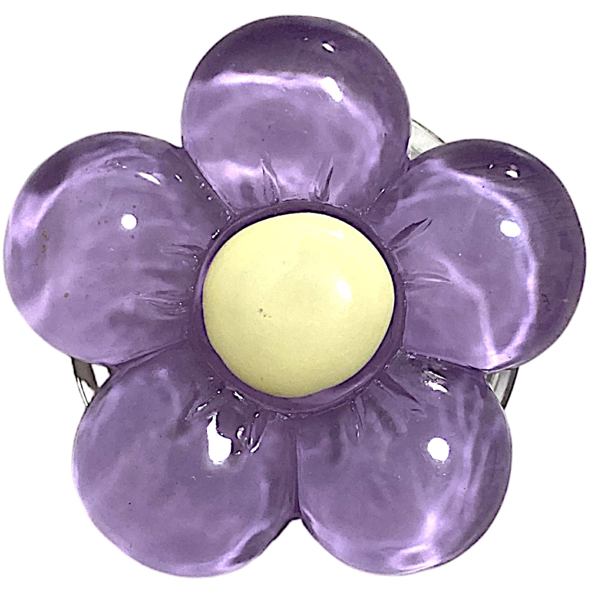 【送料無料】ぷっくりフラワー 磁力吸着 マグネット 折りたたみスマホグリップ ソケッツ 両面テープ 韓国 スマホリング リング スタンド グリップトック バンカーリング スマホ 落下防止 携帯リング グリップ 立体 光沢 花 かわ 色：パープル・両面テープ、サイズ：FREE