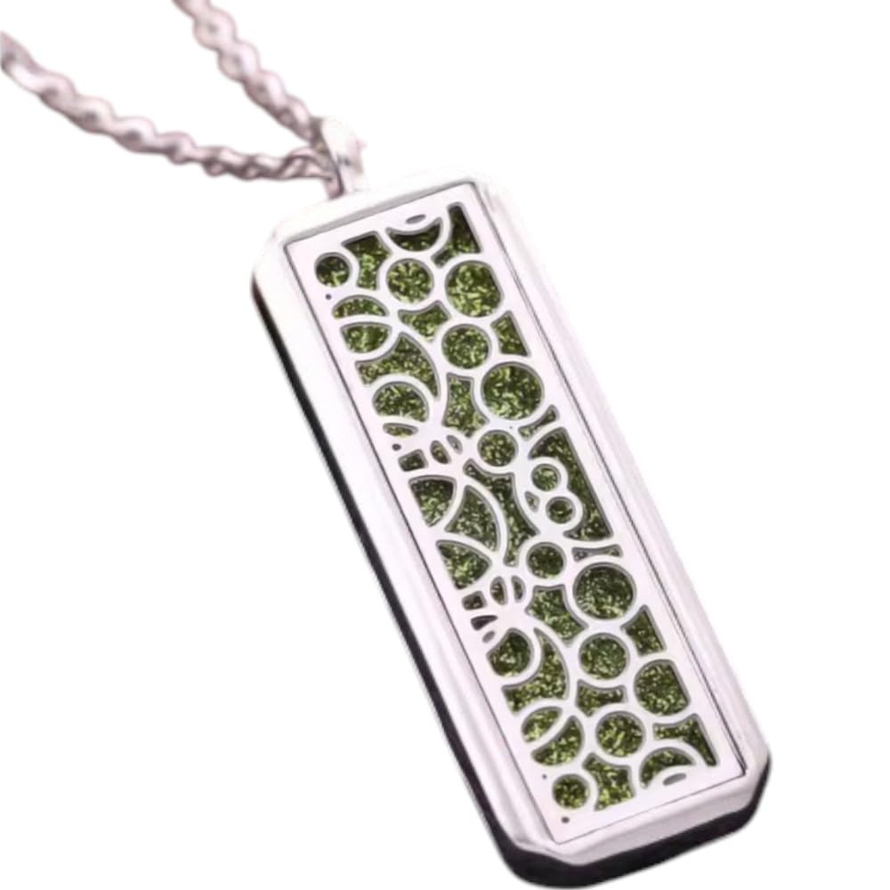 【送料無料】[GrandslamEX] スクエア ステンレス 合金 アロマペンダント アロマ 透かし彫りマグネット..