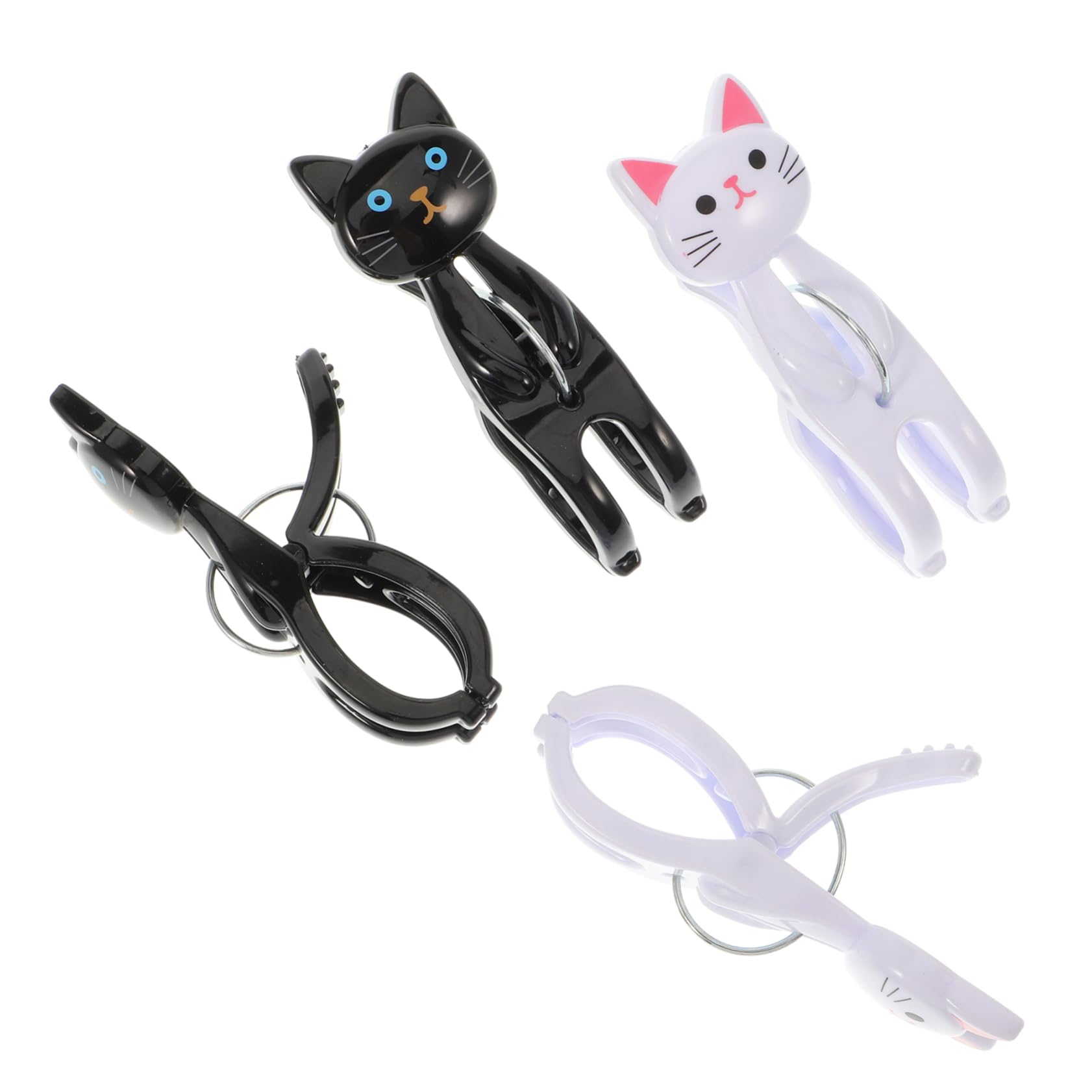 【送料無料】Zerodeko ビーチタオルクリップ 漫画猫型クリップ 4個セット 防風設計 タオルクランプ 屋..