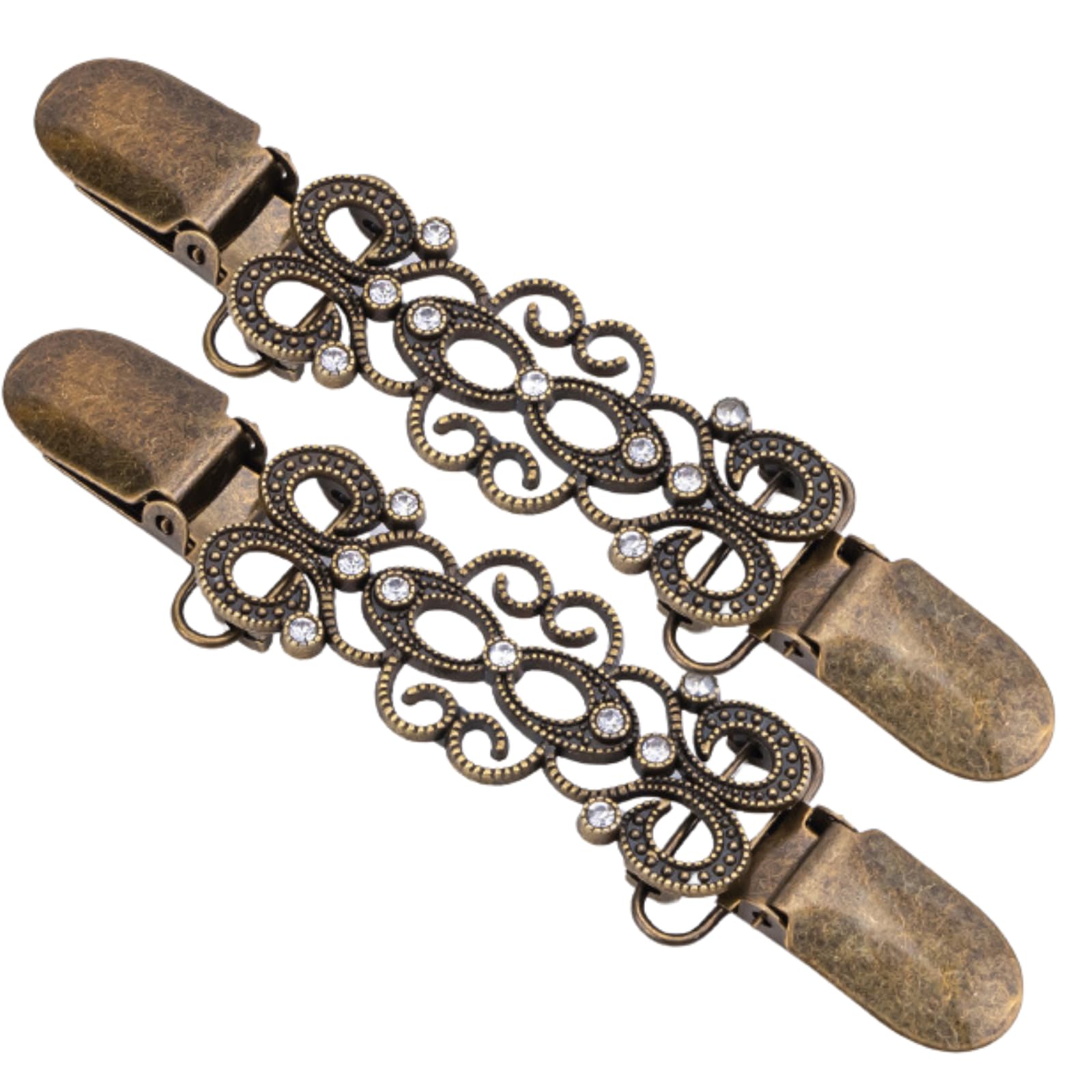 【送料無料】MagZen ストールクリップ／シンチクリップ 2個セット レディース レトロ ヴィンテージ 結..