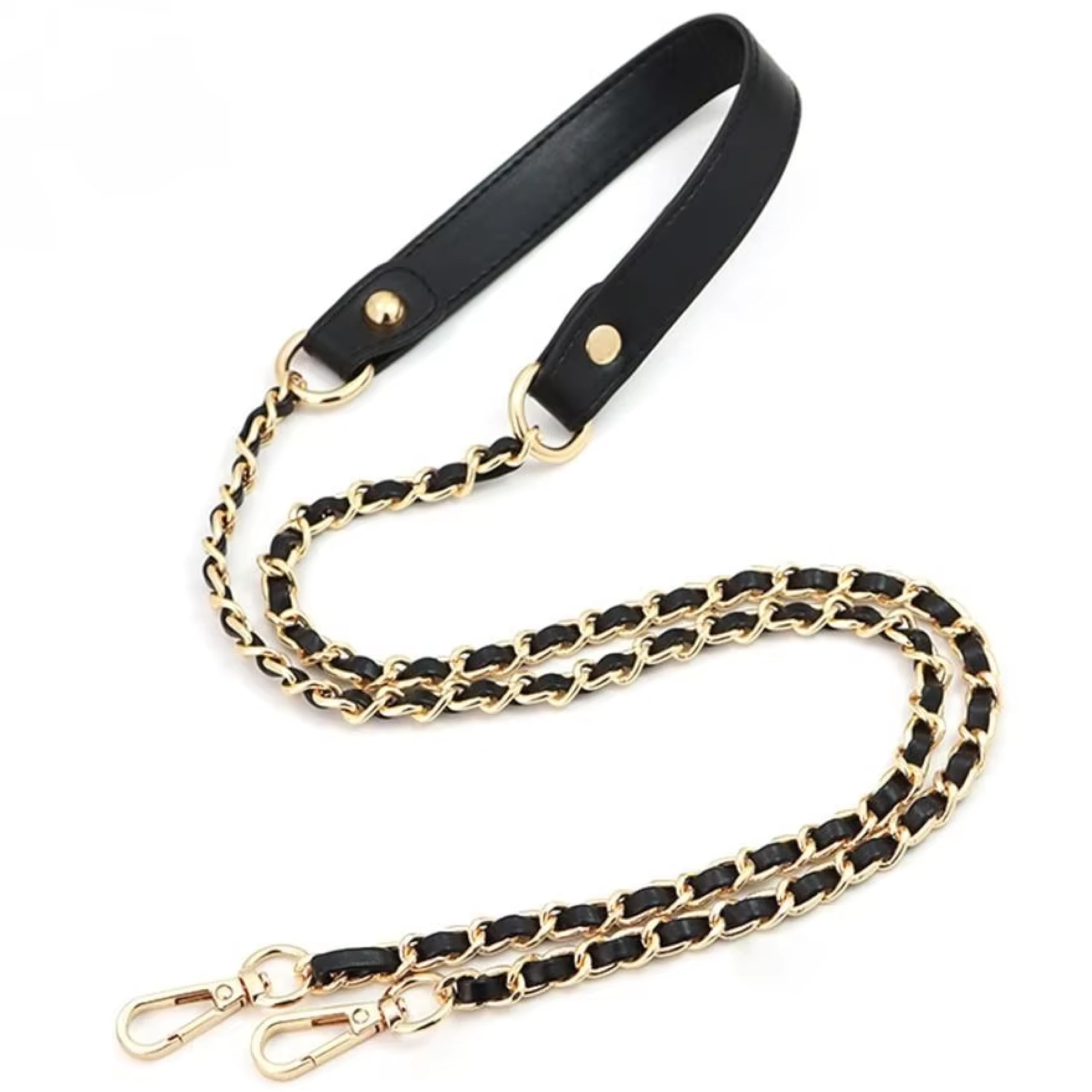 【送料無料】[GrandslamEX] レザー チェーン スマホストラップ スマホ ショルダーストラップ スマホ首掛けストラップ ストラップ 肩紐 スマホ ストラップ 首掛け スマホ ストラップ 携帯ショルダー 約120cm長さ調節可能 ストラップ 携帯 革 ストラップ 色：ブラック