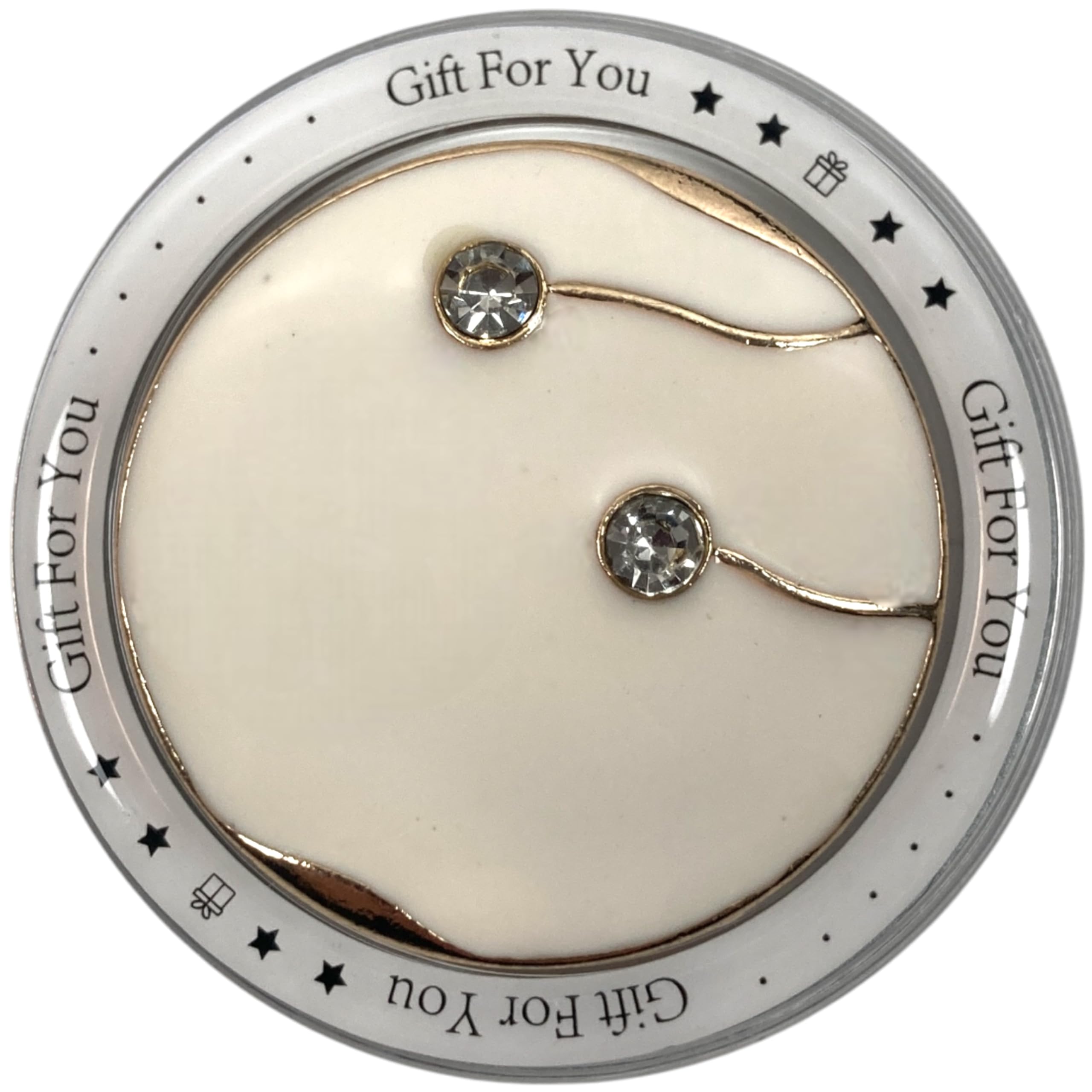 【送料無料】カメオ ミラー MagSafe用 折りたたみスマホグリップ ソケッツ 韓国 スマホリング リング スタンド グリップトック iphone対応 リング スマホ 落下防止 携帯リング グリップ ビーンズ かわいい 色：ホワイトダブルストーン