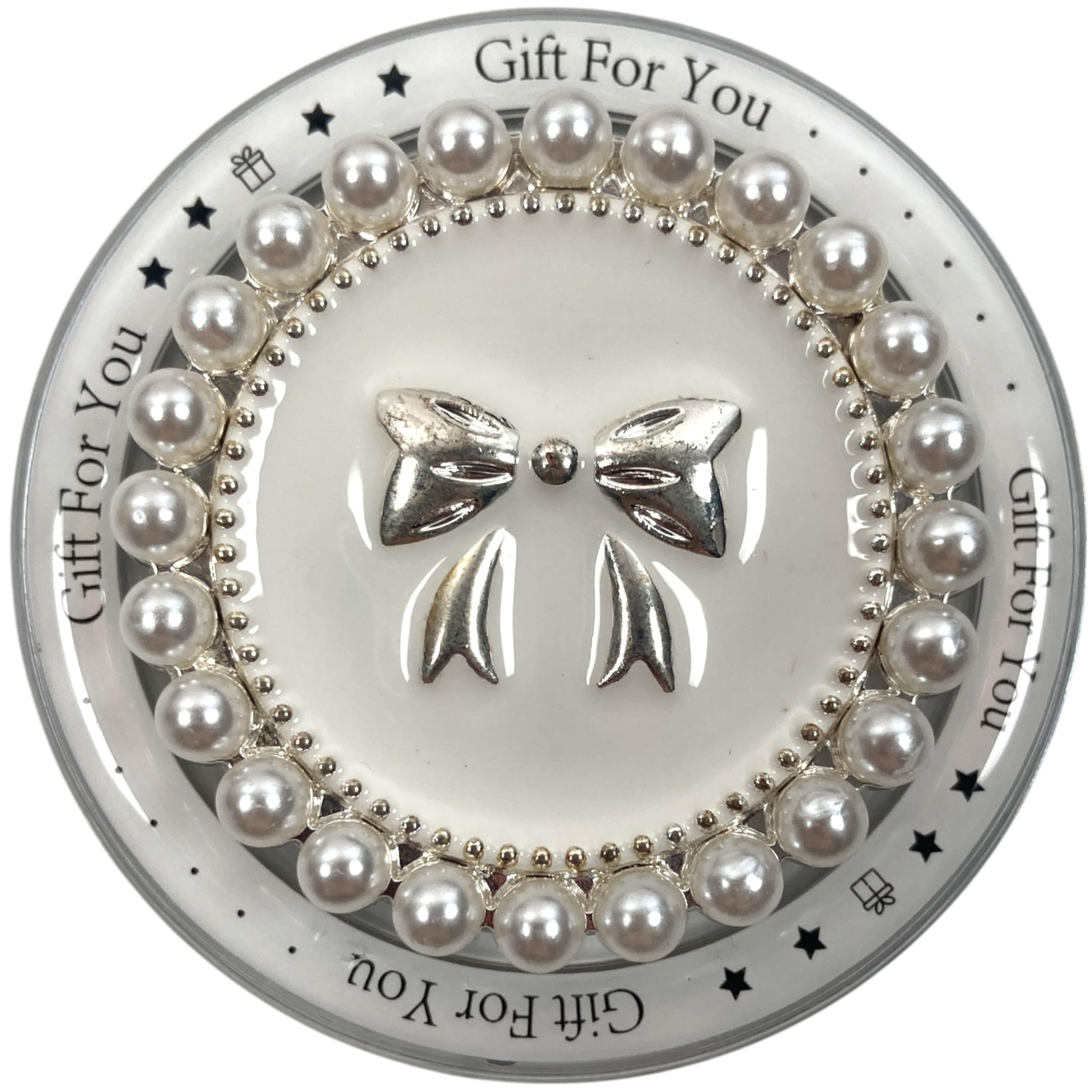 【送料無料】カメオ ミラー MagSafe用 折りたたみスマホグリップ ソケッツ 韓国 スマホリング リング スタンド グリップトック iphone対応 リング スマホ 落下防止 携帯リング グリップ ビーンズ かわいい 色：ホワイトリボン