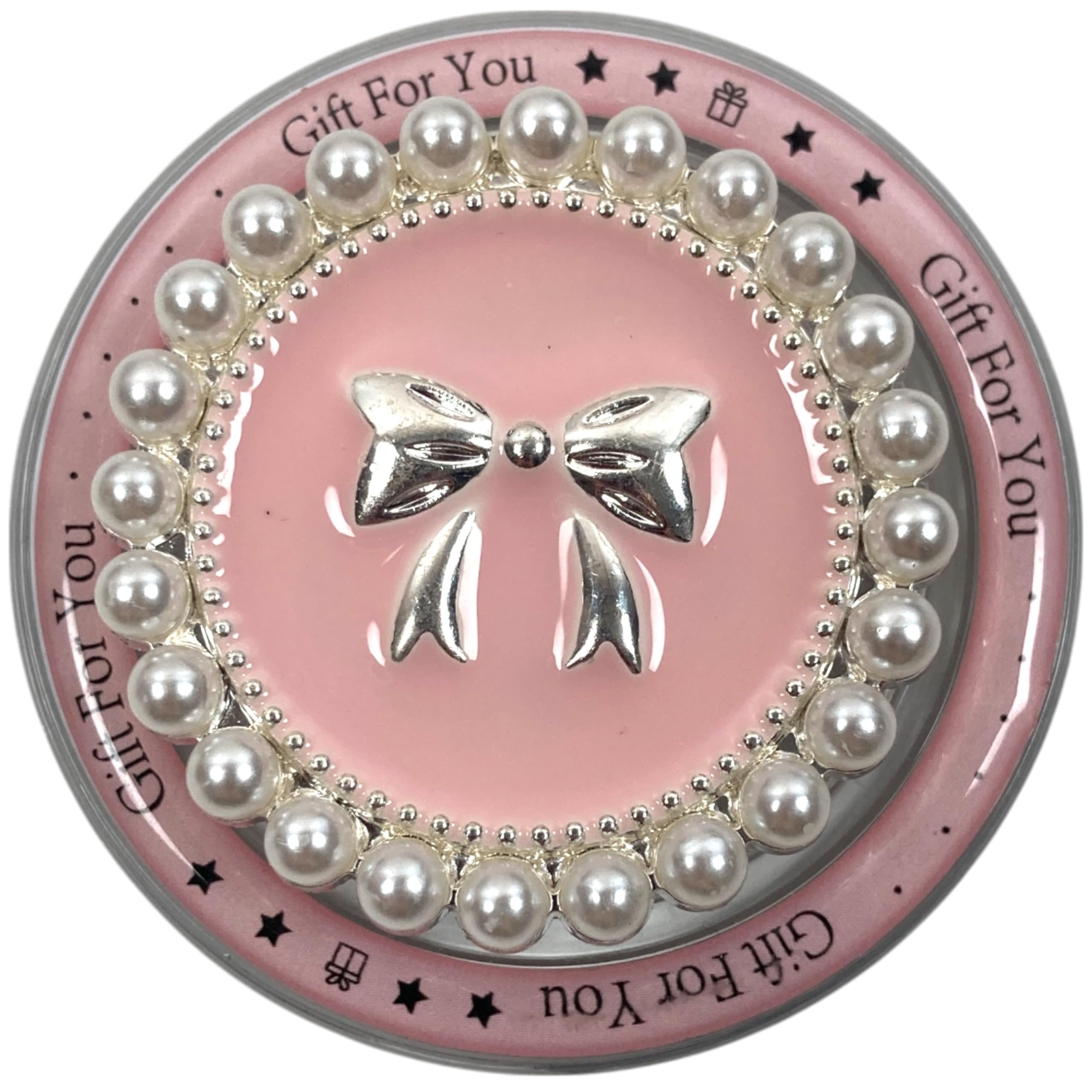 【送料無料】カメオ ミラー MagSafe用 折りたたみスマホグリップ ソケッツ 韓国 スマホリング リング スタンド グリップトック iphone対応 リング スマホ 落下防止 携帯リング グリップ ビーンズ かわいい 色：ピンクリボン