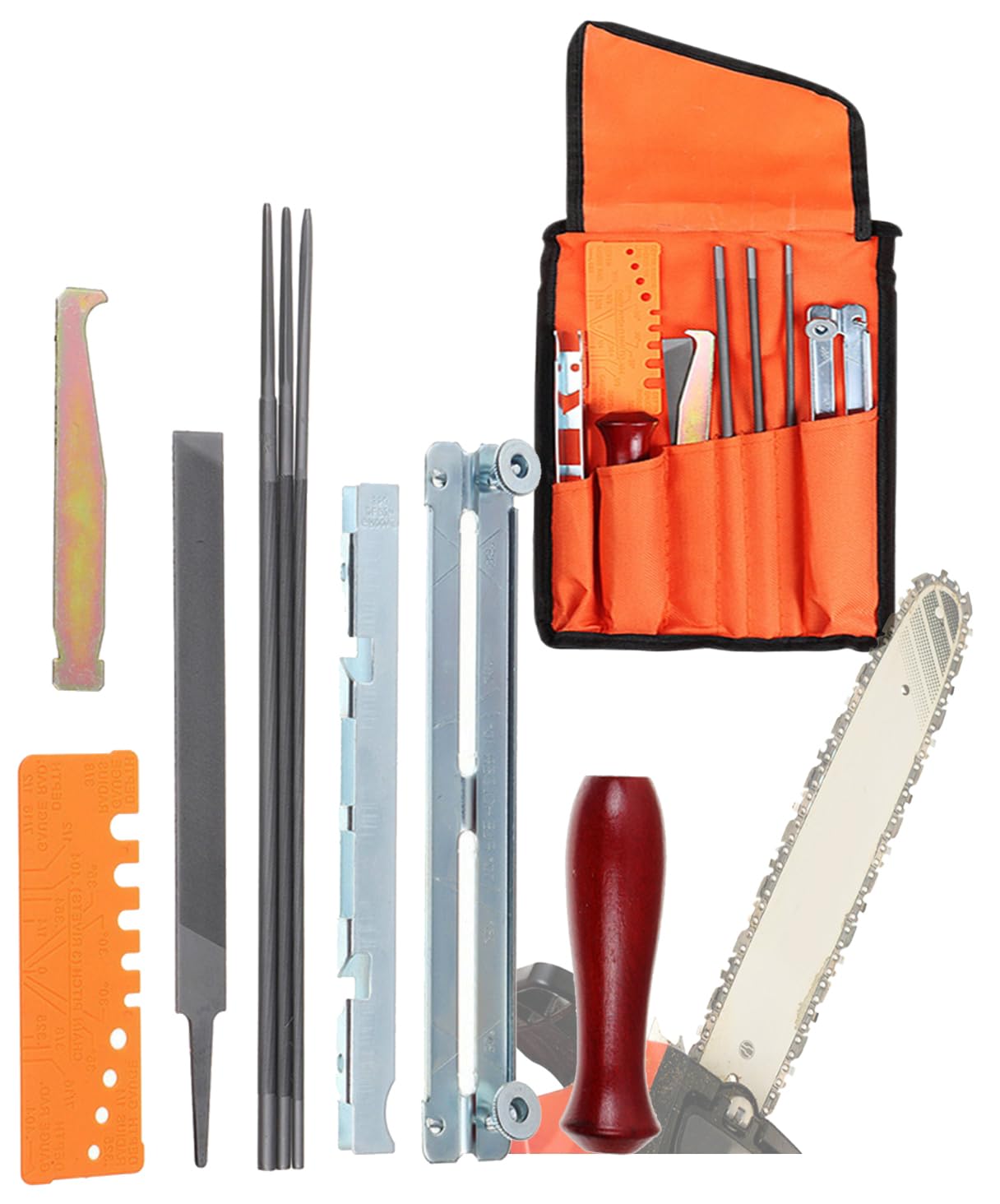 【送料無料】S.fields.inc チェーンソー目立て道具 9本セット 刃研ぎ ヤスリ ガイド デプス調整ゲージ シャープナー
