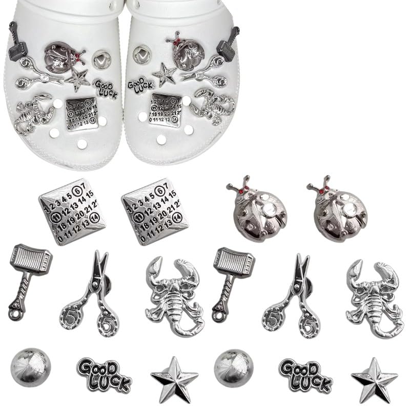 【送料無料】スタッズ ロック てんとう虫 タグ ハサミ サソリ ジビッツ16個 クロックス用 シューチャー..