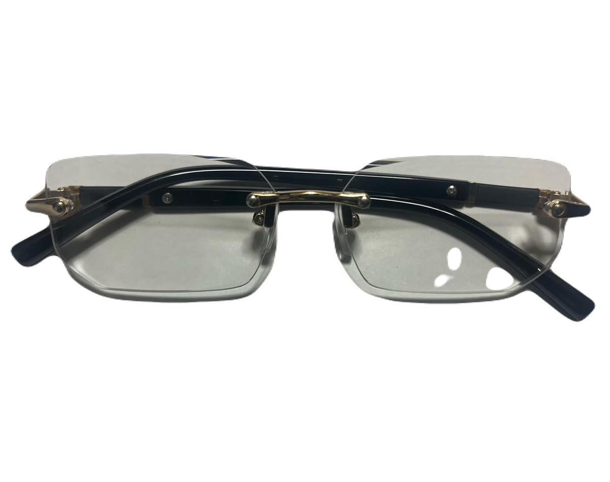 【送料無料】[カロカック] リムレス スクエア サングラス レディース長方形 フレームレス ファッション..