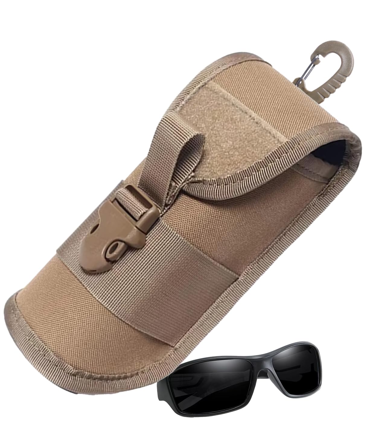 【送料無料】[S.fields.inc] メガネケース サバゲー MOLLEシステム カラビナ 眼鏡 サングラス ミリタリ..