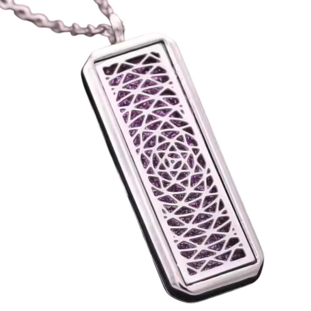 【送料無料】[GrandslamEX] スクエア ステンレス 合金 アロマペンダント アロマ 透かし彫りマグネット..