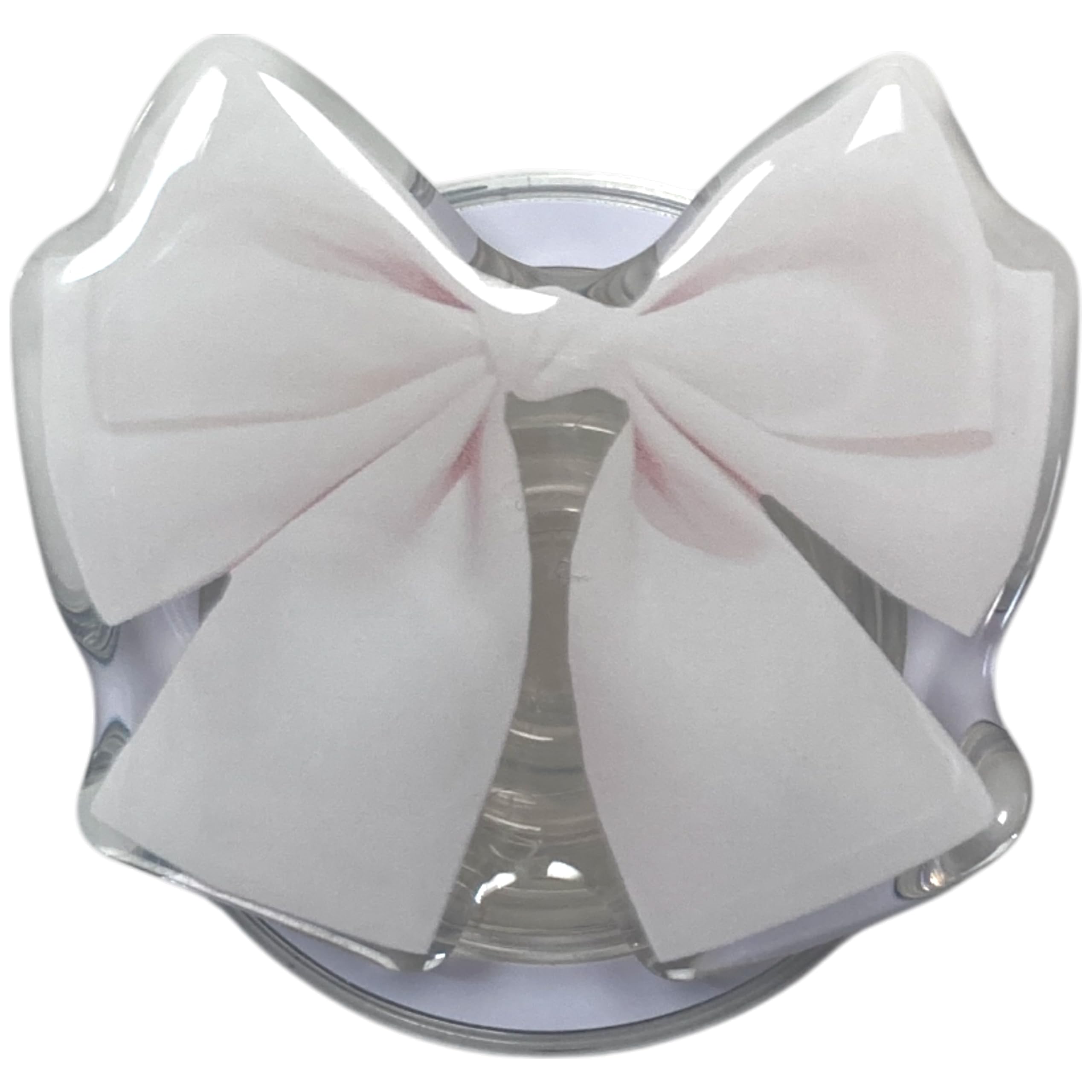 【送料無料】りぼん モチーフ 折りたたみスマホグリップ ソケッツ 韓国 スマホリング リング スタンド グリップトック リング スマホ 落下防止 携帯リング グリップ かわいい 色：ダブルホワイト・マグネット、サイズ：FREE