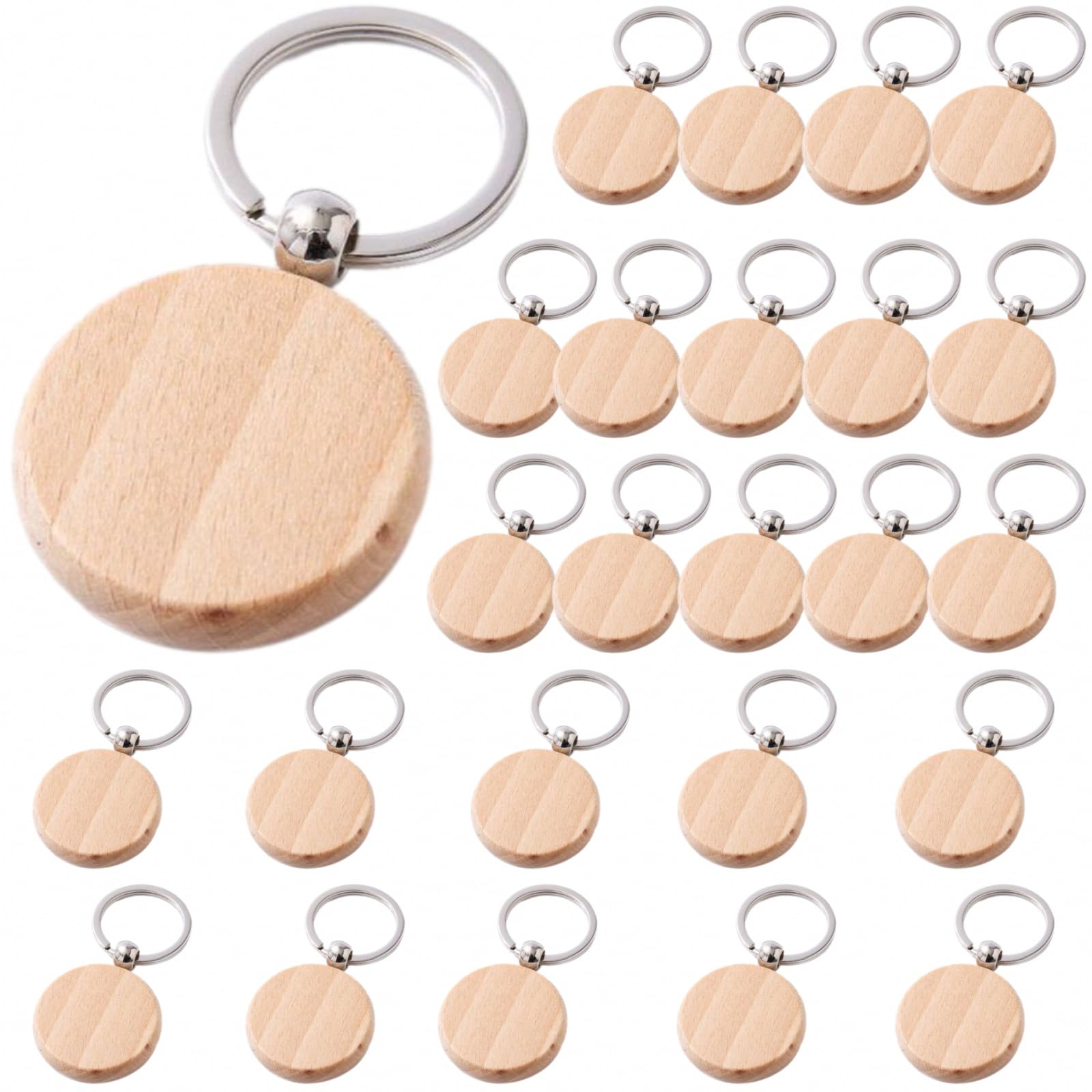 【送料無料】Sweet Plus 木製 キーホルダー 番号札 無地 ホテル ロッカーキー オリジナル DIY クラフト..