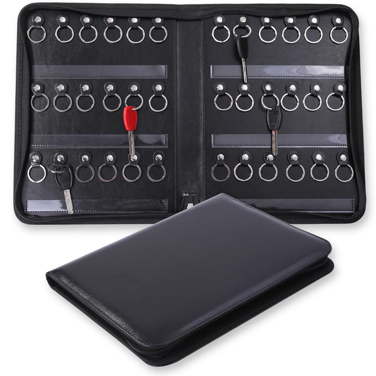 【送料無料】Altecs 鍵保管バッグ 鍵の収納ケース スマートキー保管バッグ 色：ブラック、サイズ：大