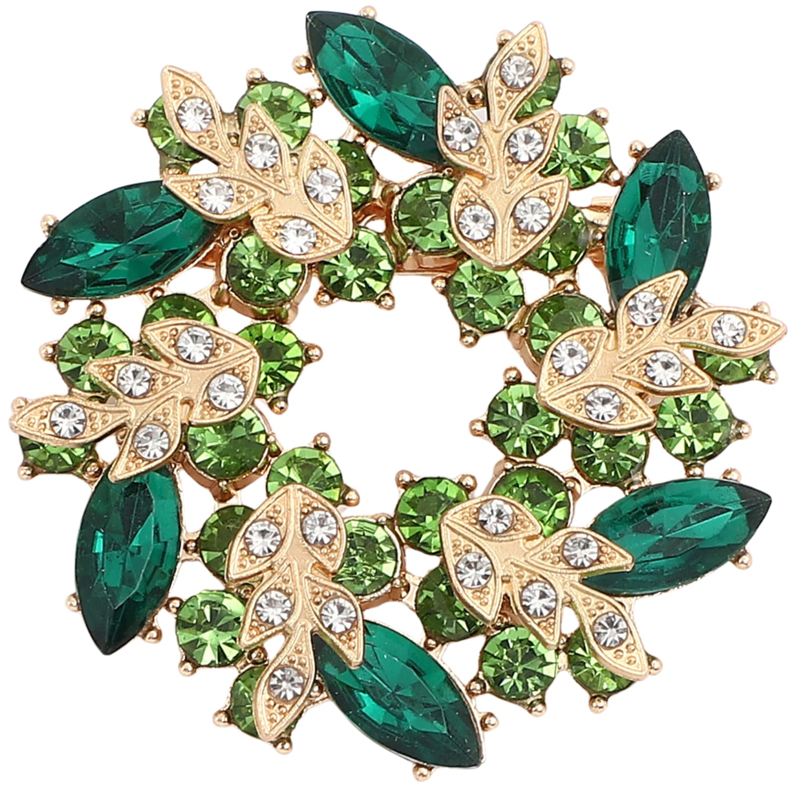 【送料無料】MagZen リングブローチ 大人可愛い 上品 おしゃれ 高見え アクセサリー フォーマル対応 ジャケット スカーフ留め 色：オリーブグリーン、サイズ：5.5cm×5.5cm