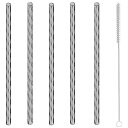 【送料無料】Stanley (スタンレー) 交換用ストロー 40オンス 30オンス タンブラー用 再利用可能ロングクリアプラスチックストロー5本 & クリーニン...