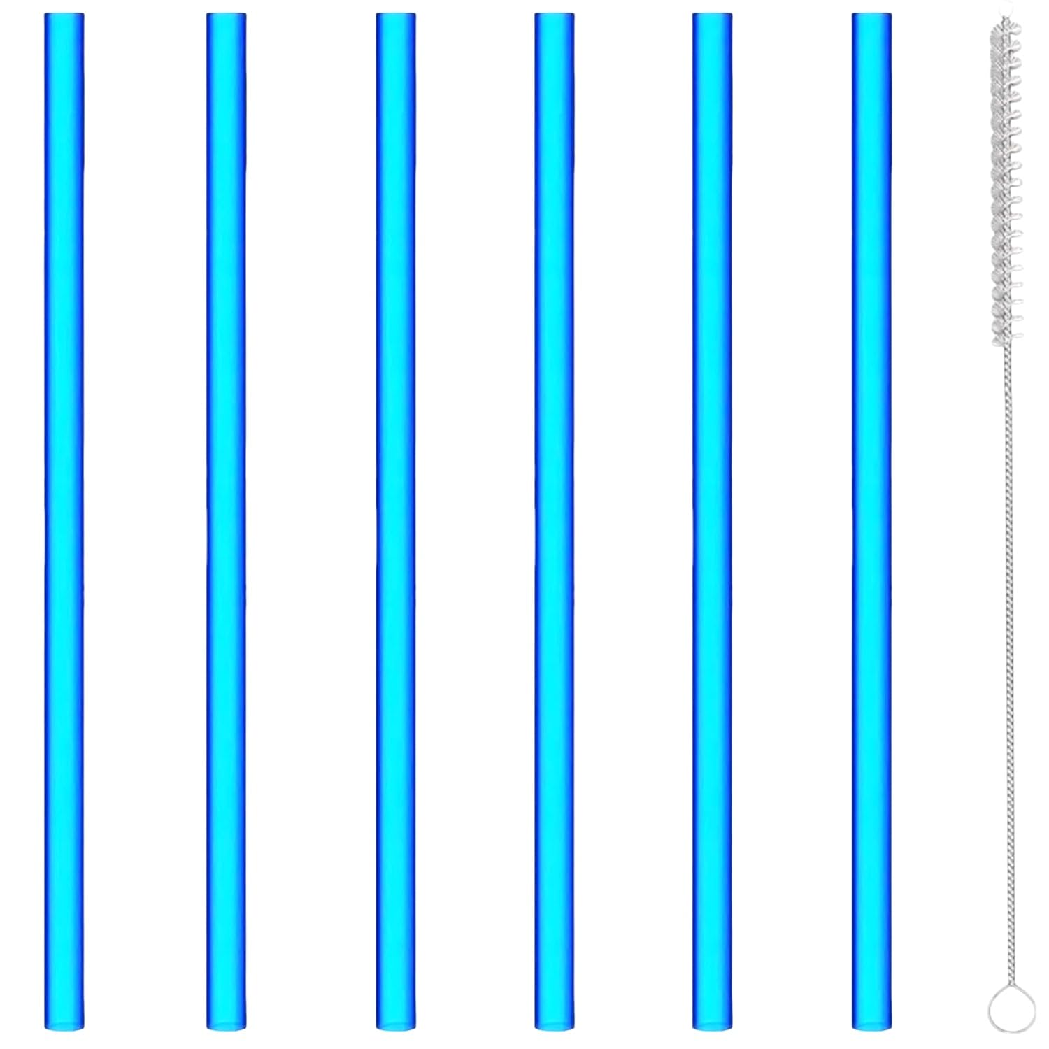 【送料無料】Stanley (スタンレー) 交換用ストロー 40オンス 30オンス タンブラー用 再利用可能ロング クリア プラスチックストロー6本 & クリー...