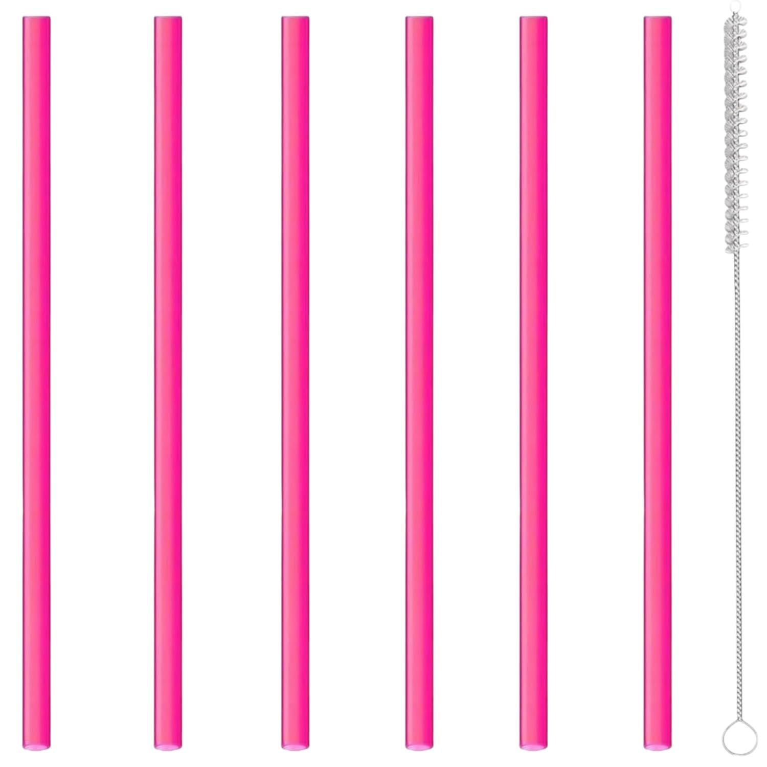 【送料無料】Stanley (スタンレー) 交換用ストロー 40オンス 30オンス タンブラー用 再利用可能ロング クリア プラスチックストロー6本 & クリー...