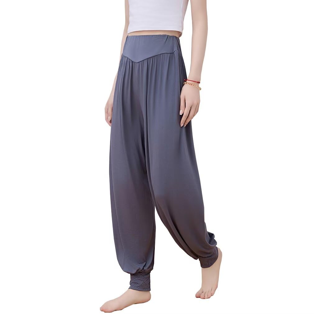 【送料無料】[Running sheep] ヨガパンツ レディース ダンス ロングパンツ フィットネス ゆったり トレーニング ジョガーパンツ 色：アイアングレー、サイズ：L