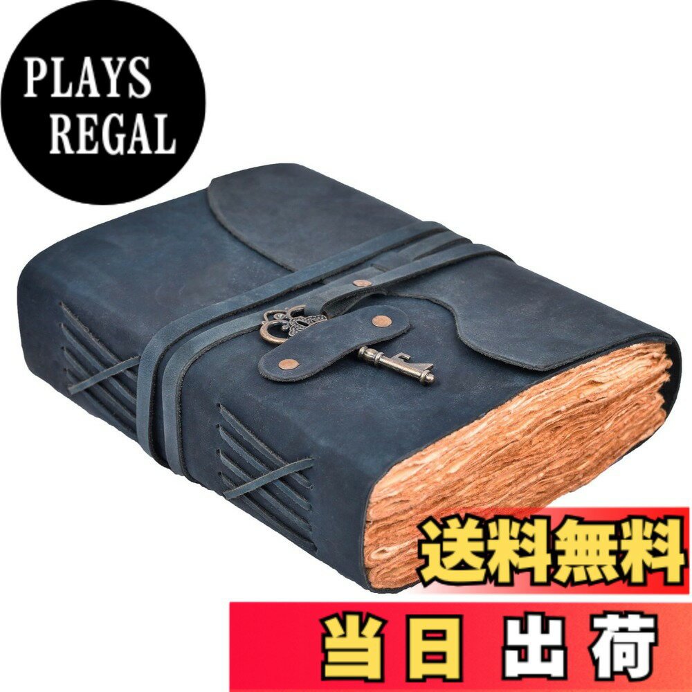 【送料無料】LEATHER VILLAGE 色：Royal Blue、サイズ：10"X7"