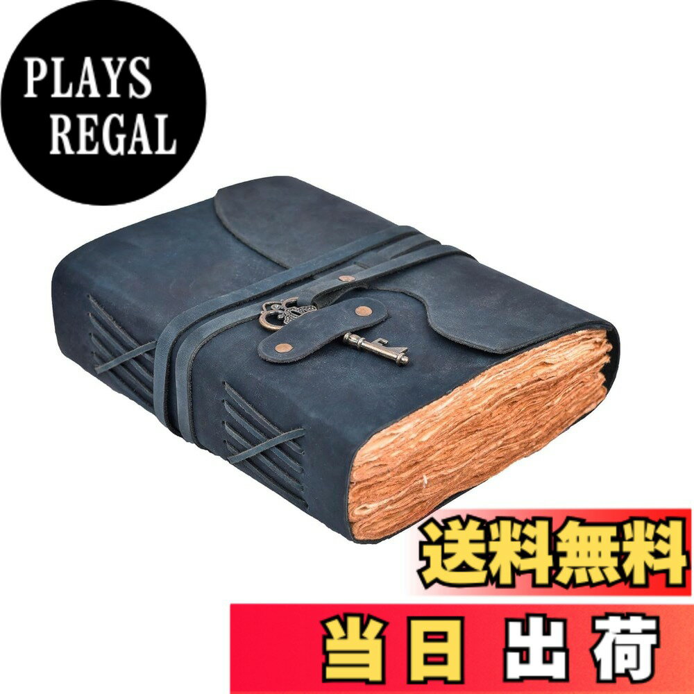 【送料無料】LEATHER VILLAGE 色：Royal Blue、サイズ：6"X4"