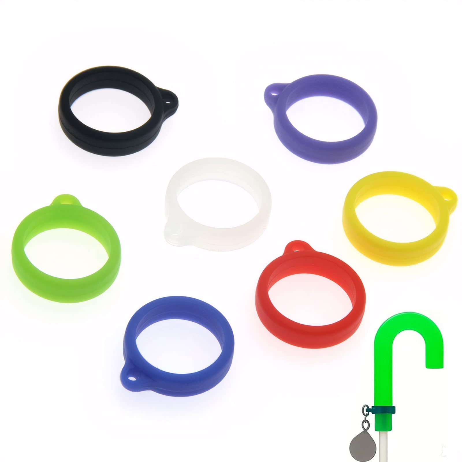 【送料無料】Meltryllis アンブレラマーカー (14個入り) ンブレラマーカー 傘 マーカー シリコン製 内径 13mm 2つのサイズ カラフルリング 色：13mm