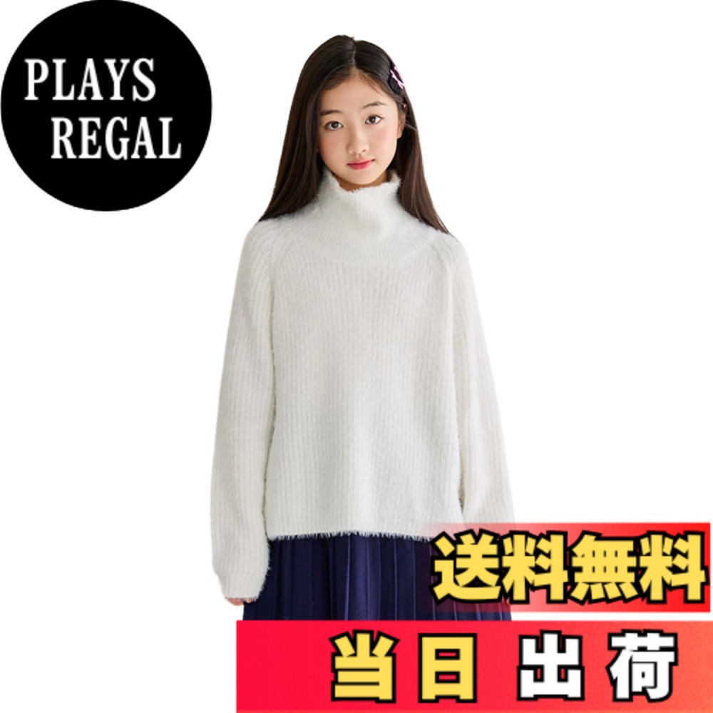 【送料無料】[EnDast] MINIROI タートルネック ガールズ ニット セーター カラフル トップス キッズ 女の子 かわいい 秋冬 保温 あたたかい 韓国 子供服 120cm 130cm 140cm 150cm_ad-945_ 色：ホワイト、サイズ：140