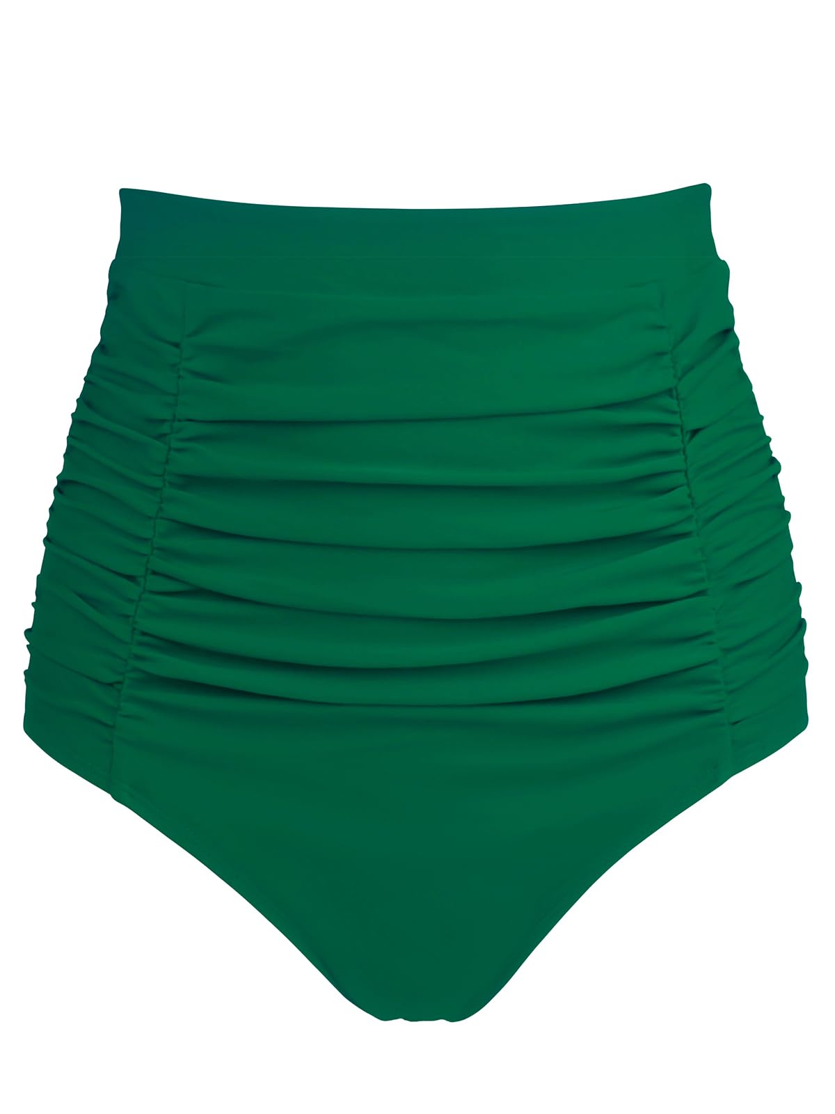 【送料無料】 【限定ブランド】 レディース ハイウエスト スイムスーツ 体型カバー ビキニボトム 色：ダークグリーン、サイズ：L